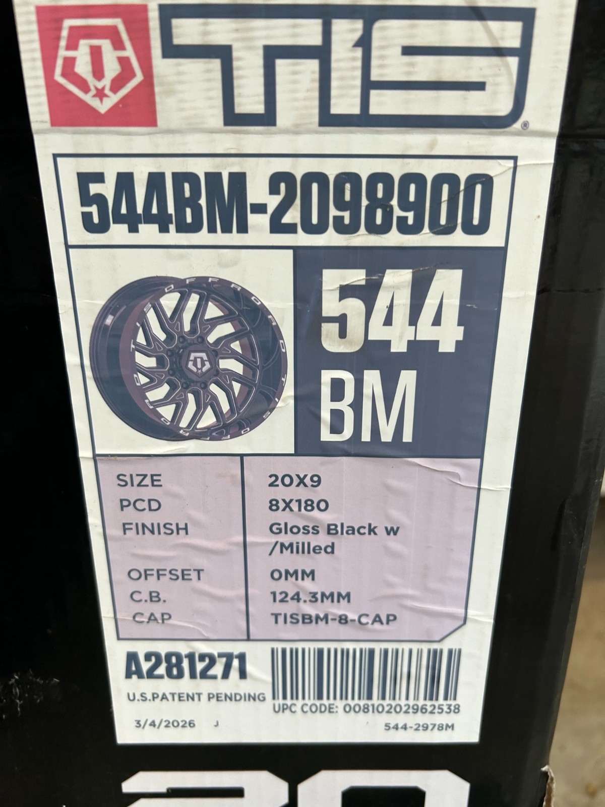 TIS 544BM 20X9, 0 OFFSET, 8X180 WHEELS TIS 544BM 20X9, 0 OFFSET, 8X180 WHEELS