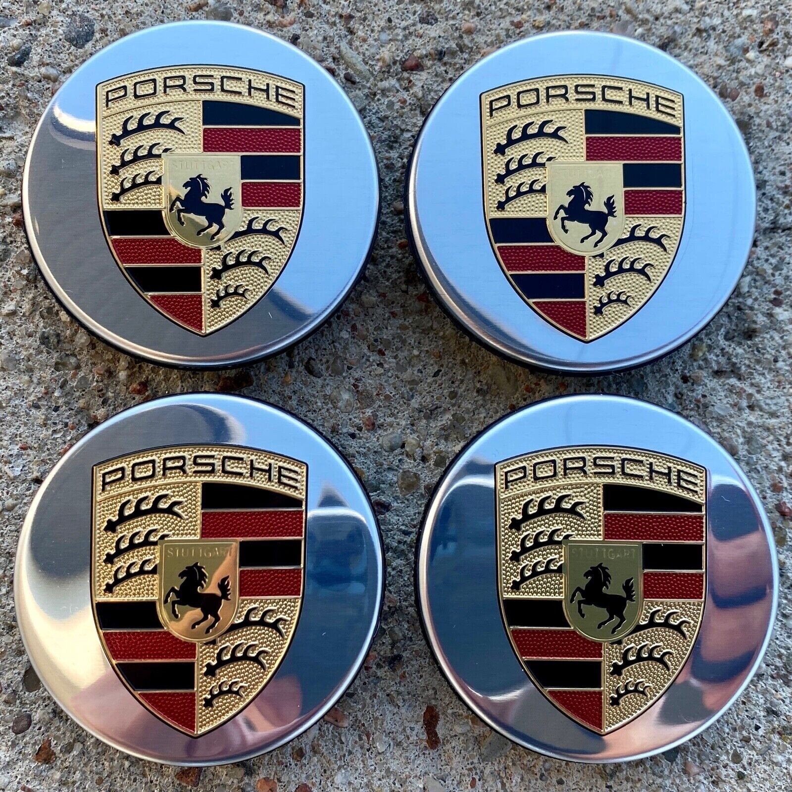 Porsche OE 911 991 Turbo S Center Lock Center Hub Caps Wheel Caps Chrome