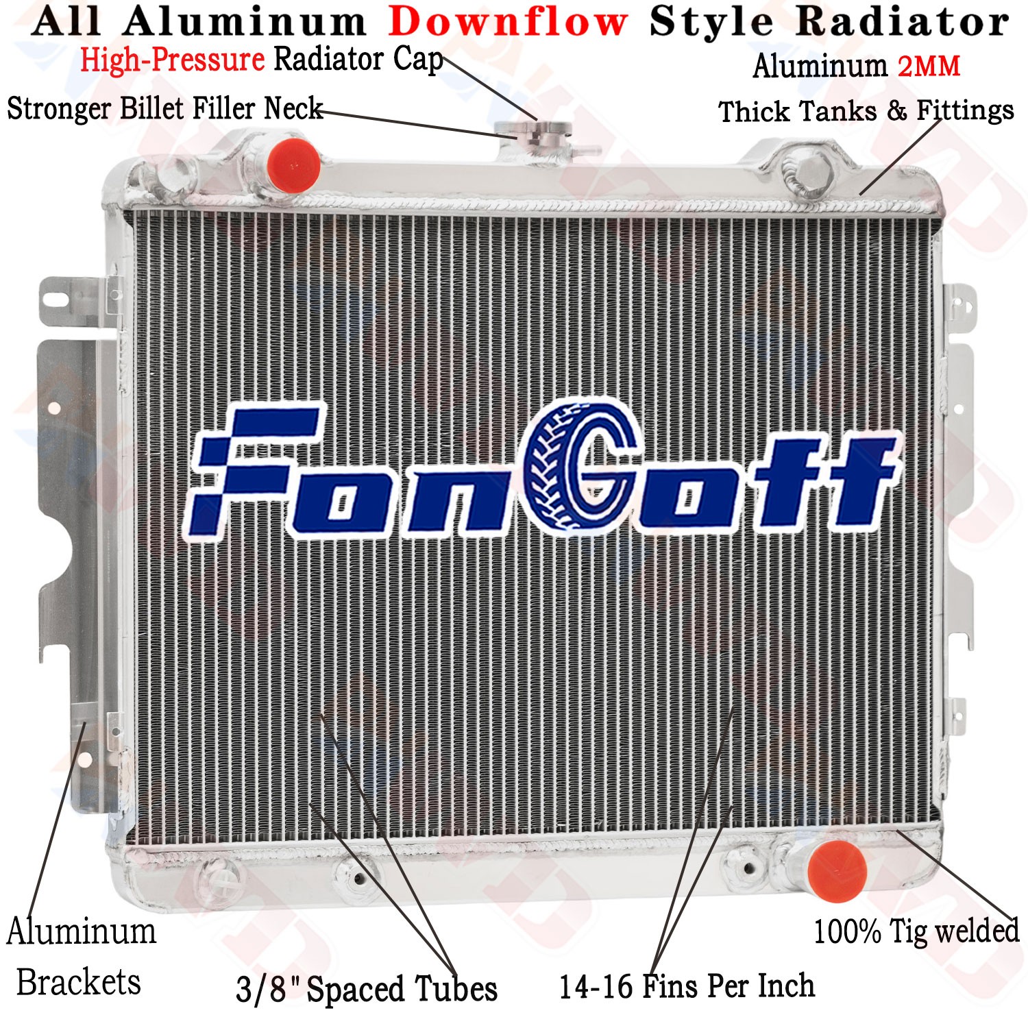 3 Row Radiator For 1974-1976 Dodge Dart/Plymouth Duster/Valiant/Scamp 5.9L 5.2L