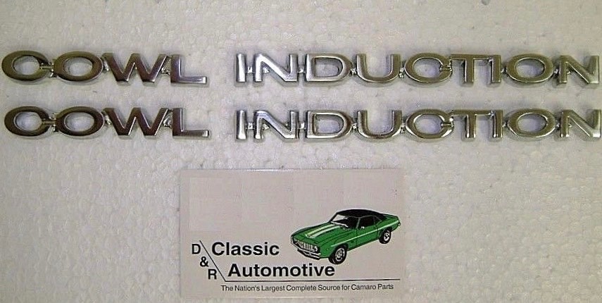 1970-1972 Chevelle El Camino Cowl Induction Hood Emblems Set 4pcs Badges