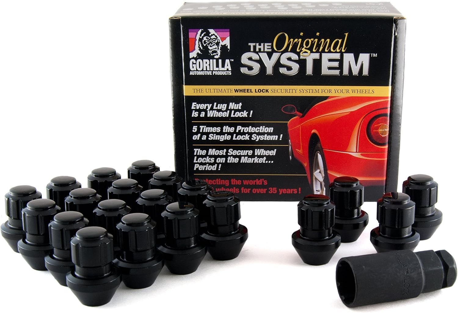 Gorilla Automotive Lock System - Factory Style - 14mm x 1.50 - Black - Set of 20