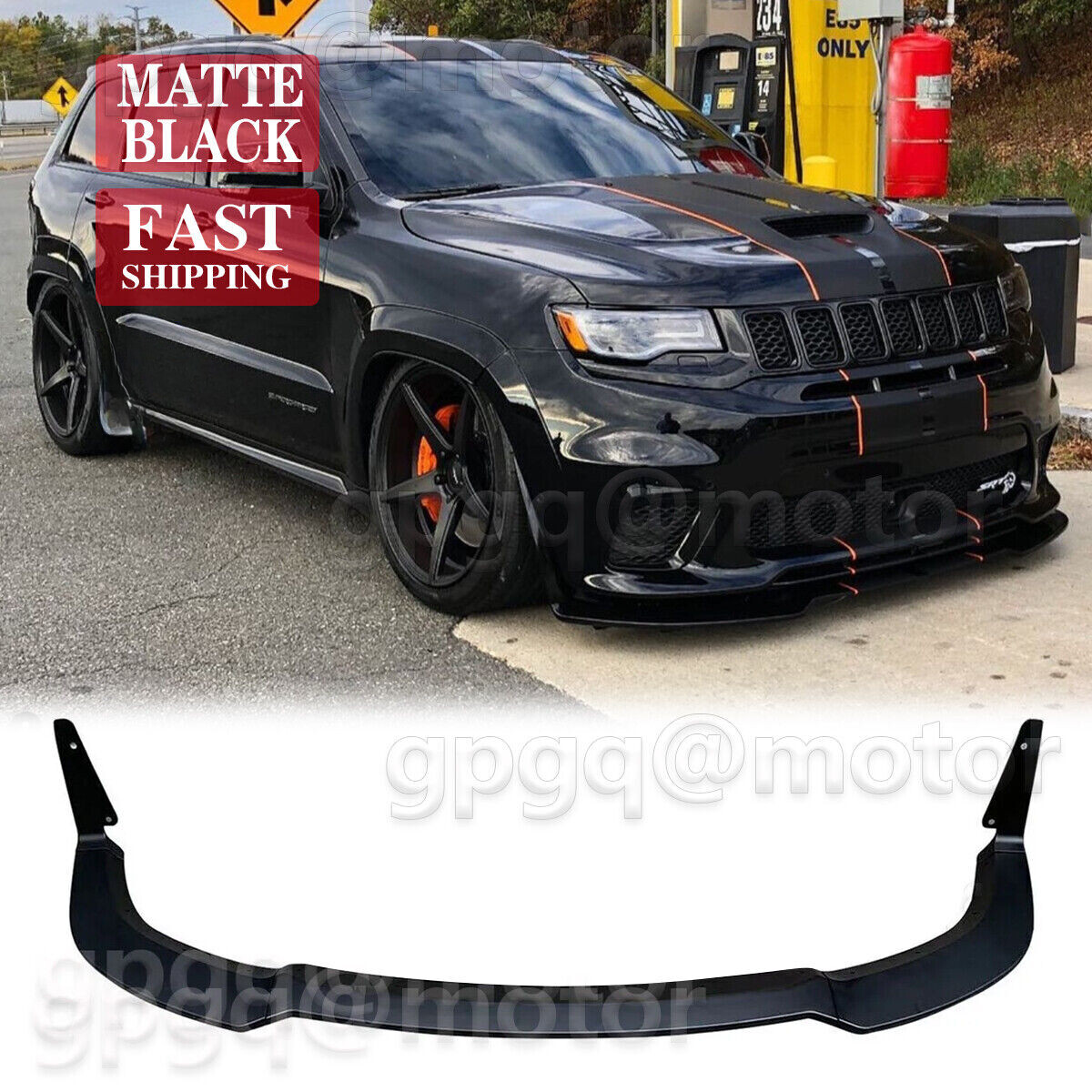 For Jeep Grand Cherokee SRT 17-21 /SRT8 12-16 Matte Winglet Front Bumper Lip Kit