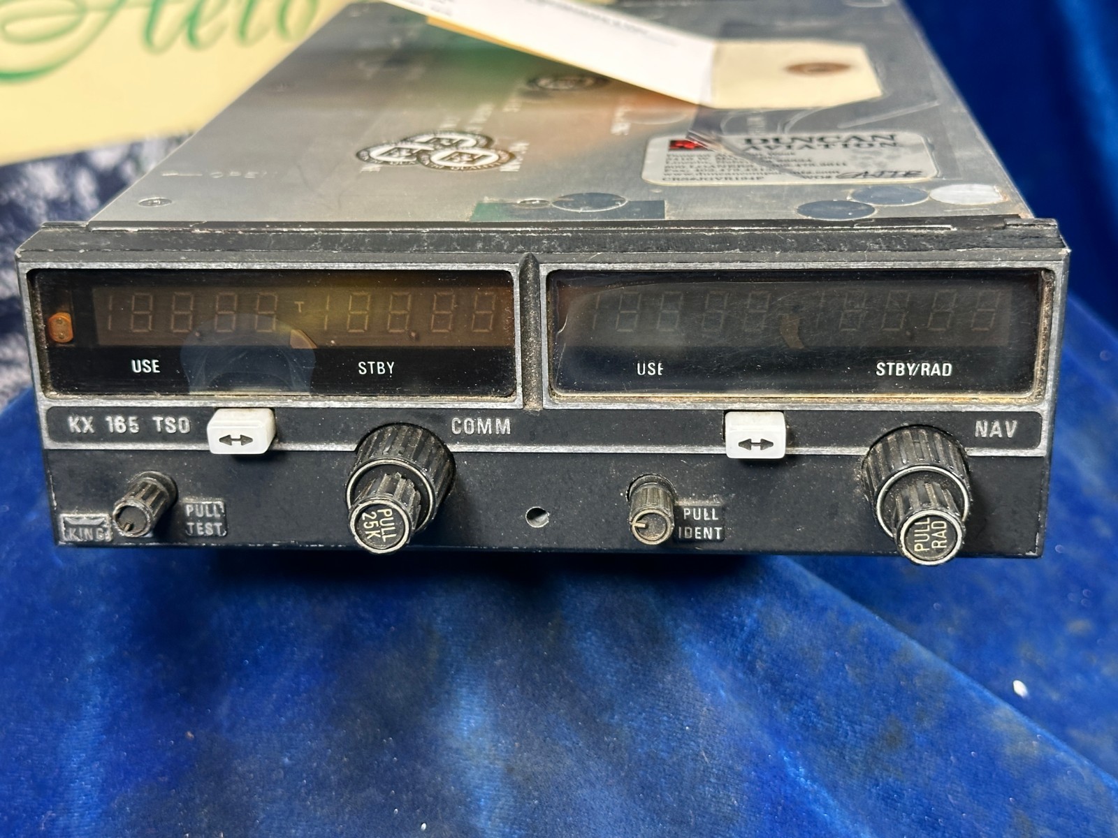 BENDIX KING VHF NAV COMM 28volt M# KX165 P/N: 069-1025-04 REPAIRS REQ'D