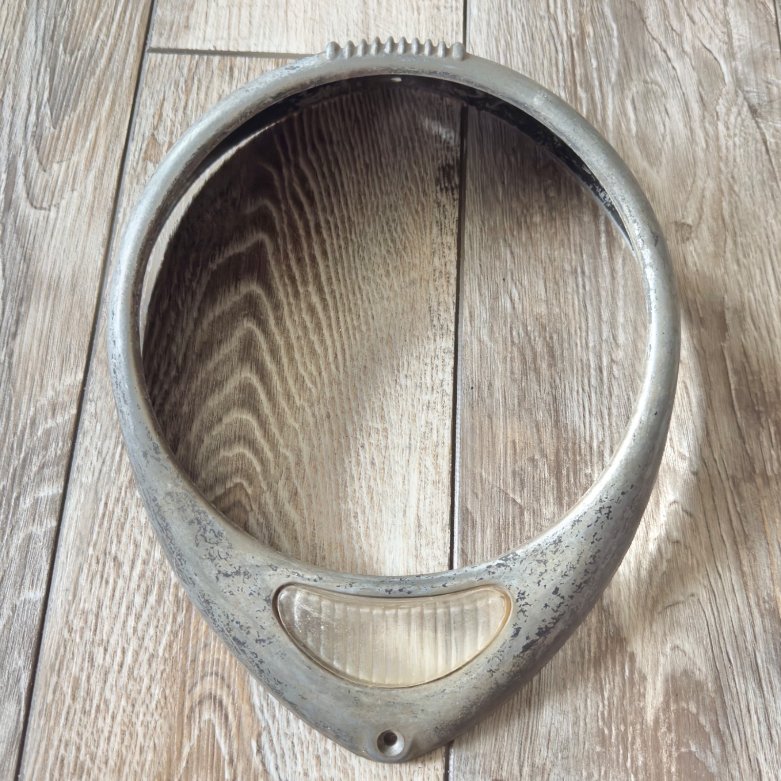1937 1938 Ford Headlight Bezel Trim Ring 8231 With Lower Lens Read