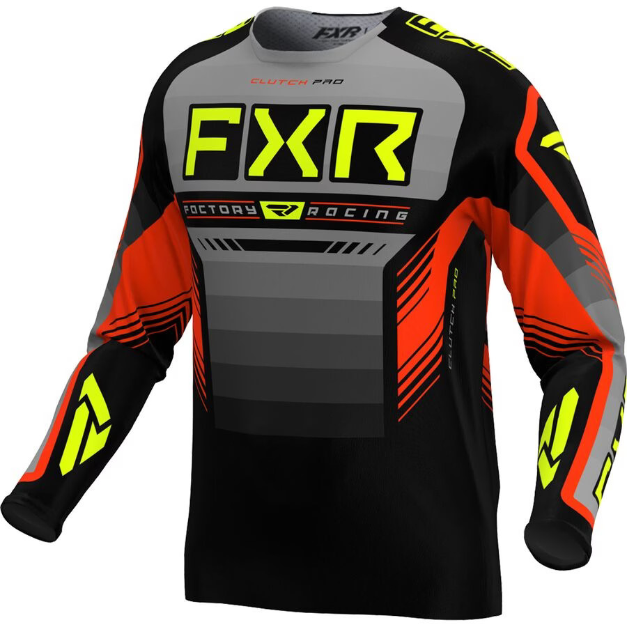 FXR 2024 Clutch Pro Jersey - Grey/Nuke/Hi-Viz, Medium 243327-0523-10