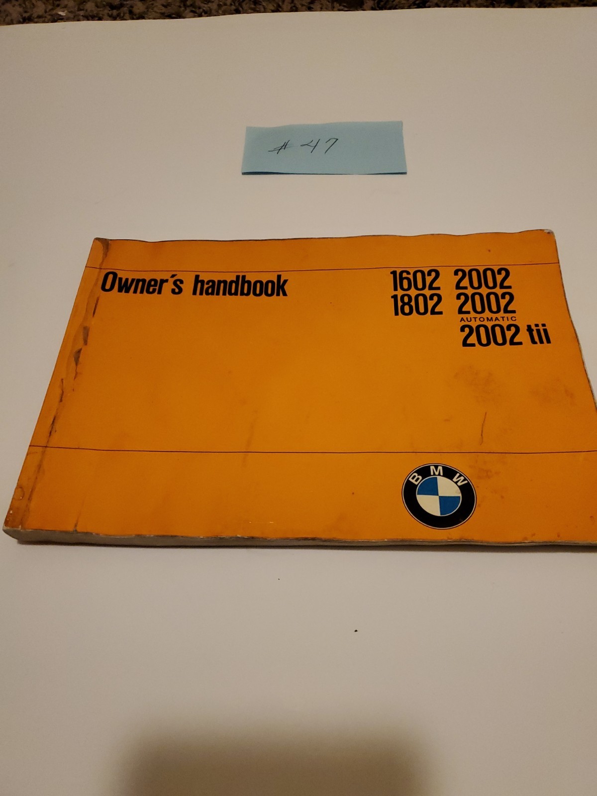 Vintage 1974 BMW 2002 2002tii 1602 1802 Owners Handbook Manual OEM Original
