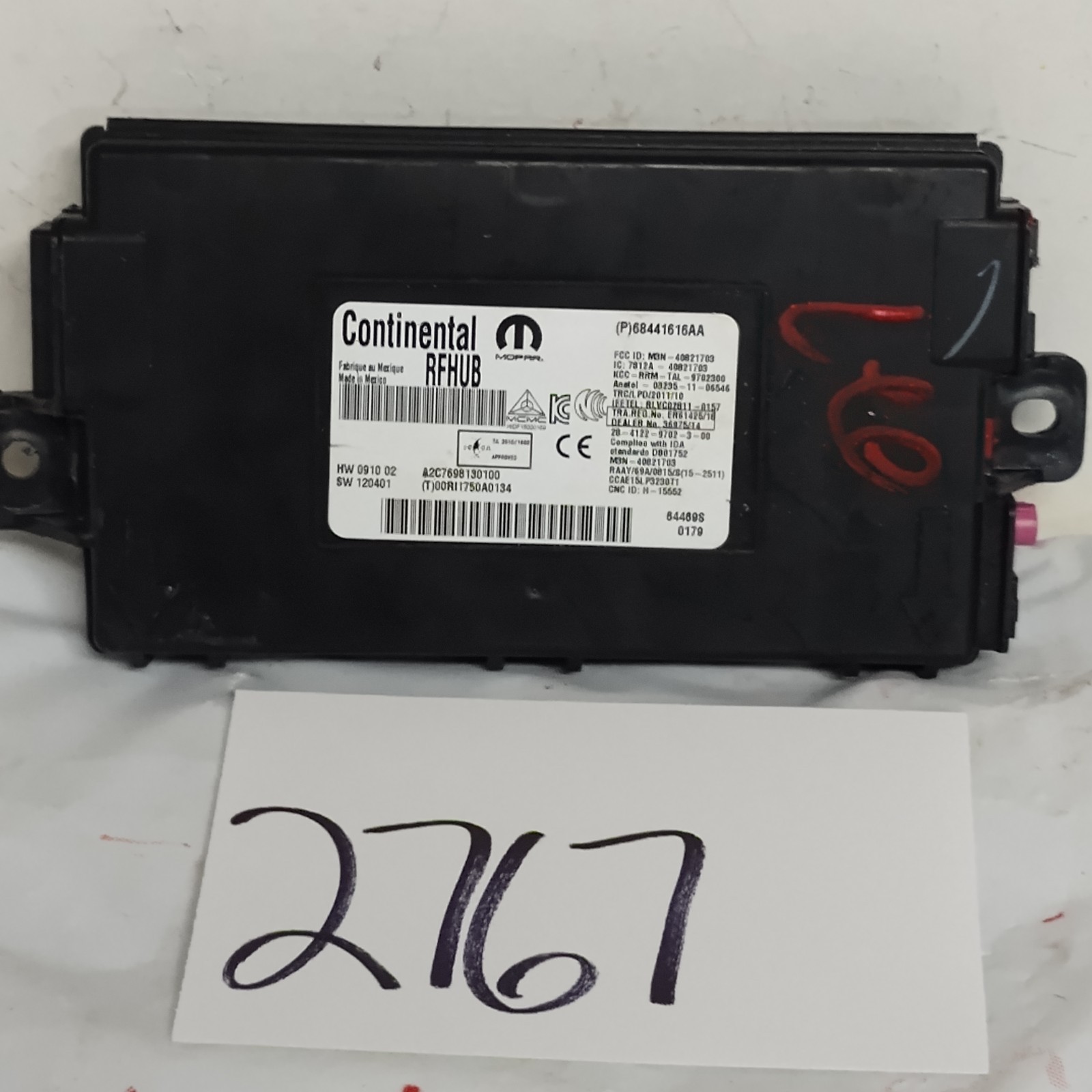 2020 - 2022 DODGE CHARGER KEYLESS ENTRY HUB RECEIVER MODULE UNIT 68441616AA OEM 2020 - 2022 DODGE CHARGER KEYLESS ENTRY HUB RECEIVER MODULE UNIT 68441616AA OEM
