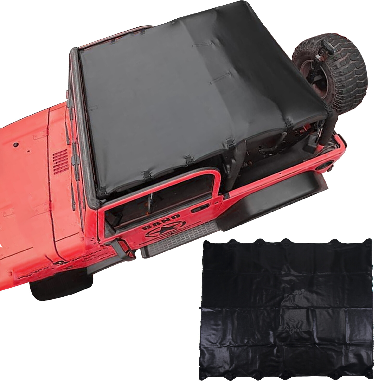 Extended Bikini Top Roof Cover Leather Sunshade Fits 1997-2006 Jeep Wrangler TJ