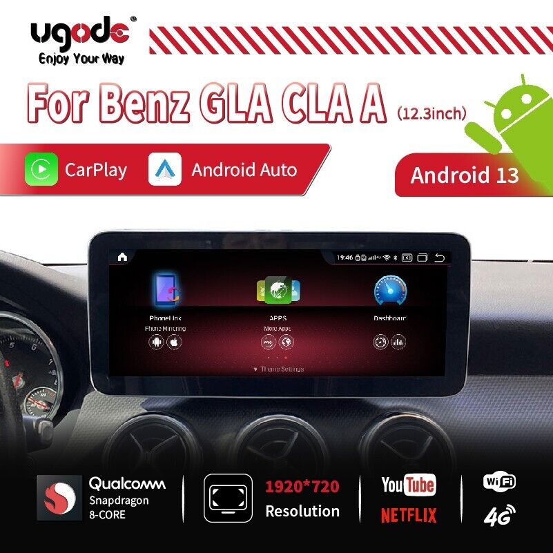 12.3in Android13 W176 W117 8+256G Car Screen Mercedes Benz CLA GLA CarPlay NTG5