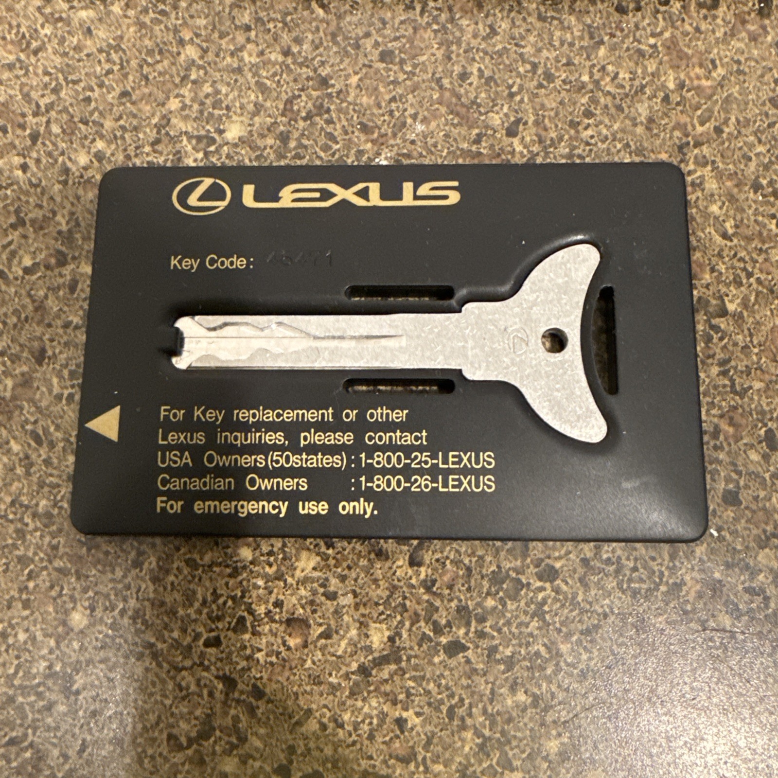 Vintage Lexus Flat Emergency Wallet Key Card Blank Plastic 46471 Vintage Lexus Flat Emergency Wallet Key Card Blank Plastic 46471