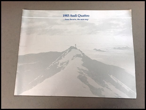 1983 Audi Quattro BIG DELUXE Original Car Sales Brochure Catalog