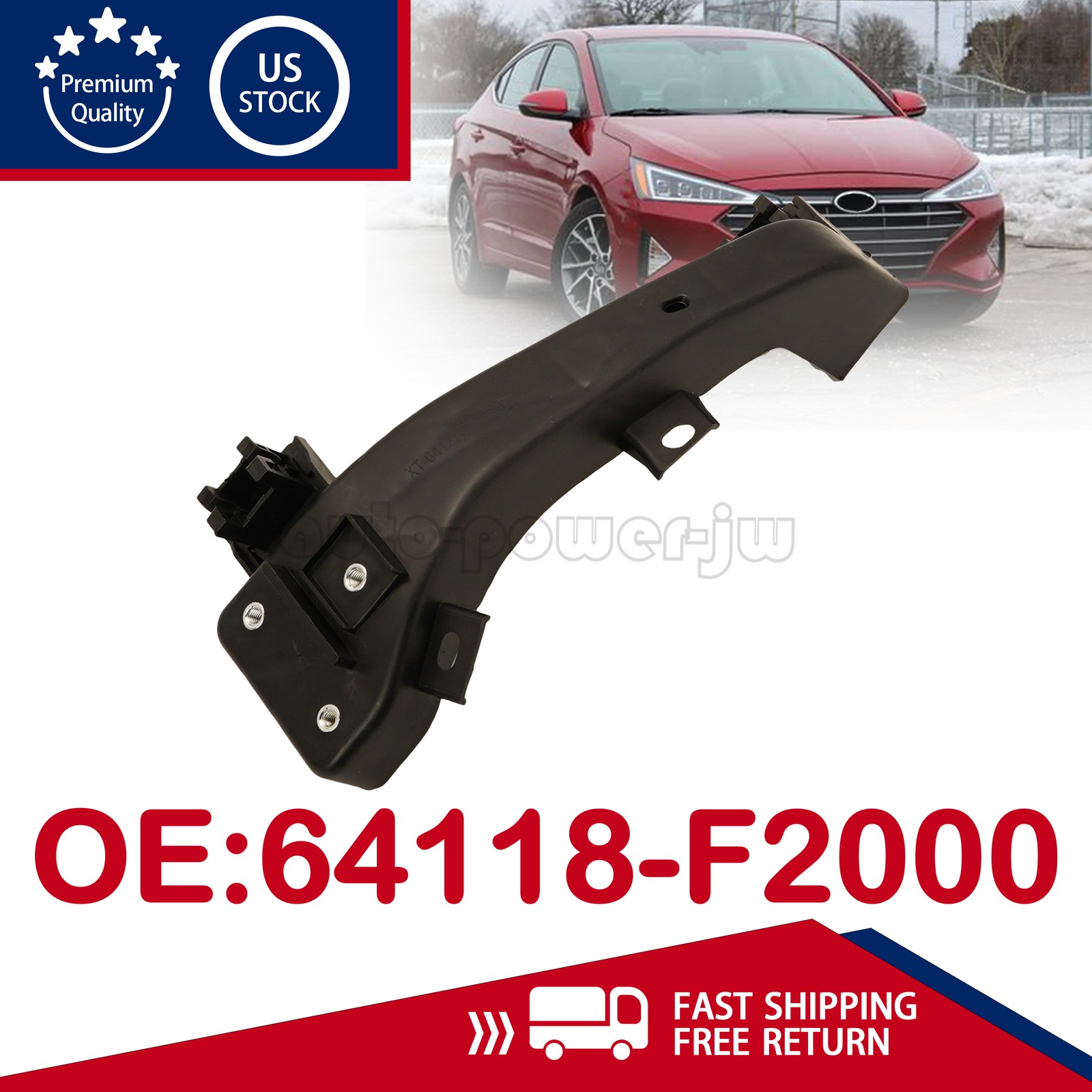 64118-F2000 For 2017-2020 Hyundai Elantra Sedan Left Headlight Support Bracket