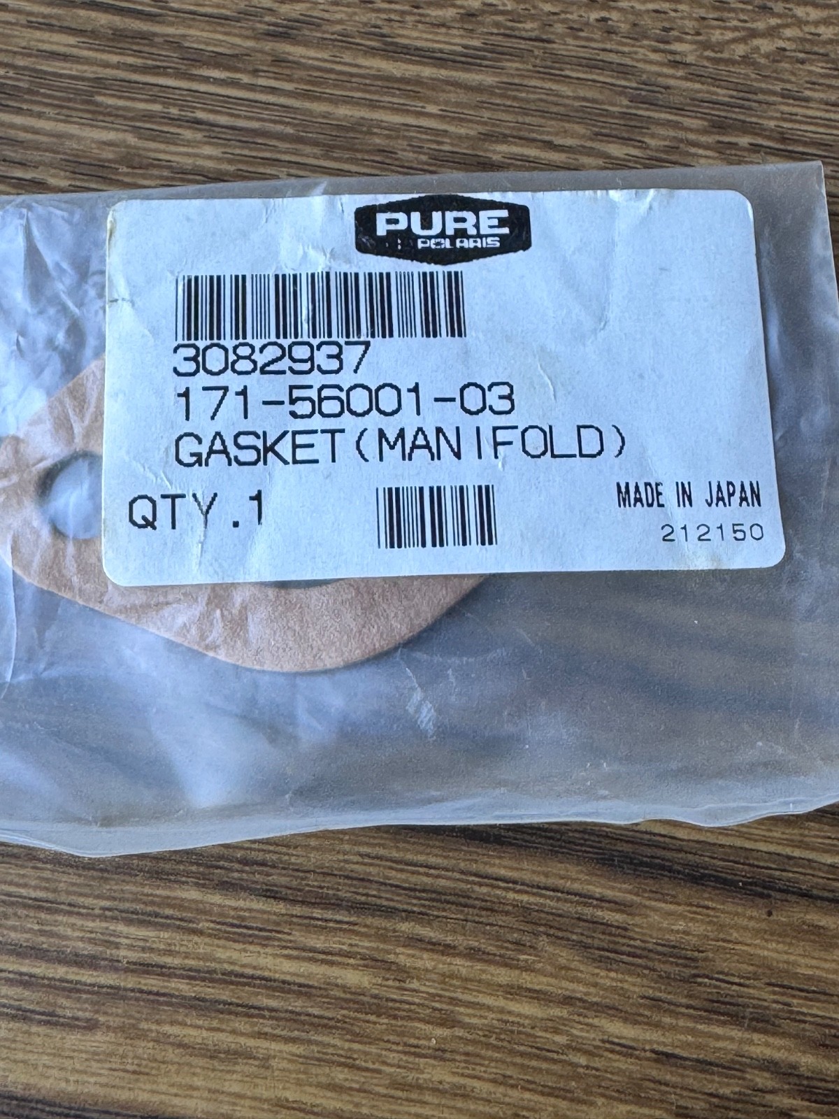 POLARIS PWC MANIFOLD GASKET, 3082937, NEW POLARIS PART, NOT AFTERMARKET.