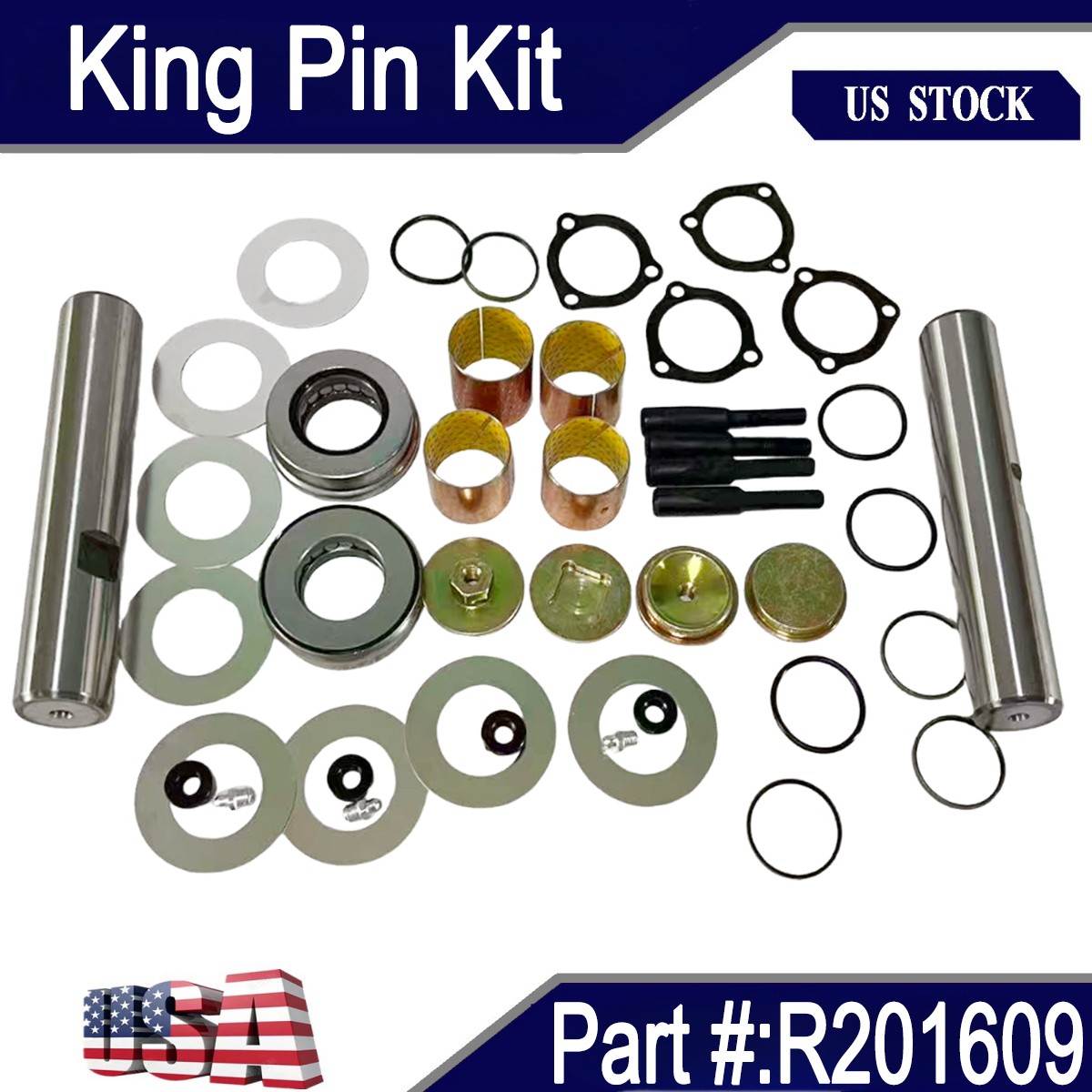 NEW R201609 King Pin Kit For Meritor MFS+ Front Axle Double Draw Key Composite