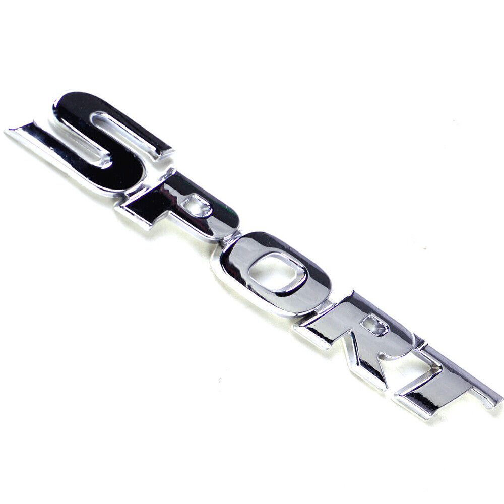 1x Car Metal 3D Silver SPORT Logo Badge Emblem Sticker Trunk Bumper Decal Trim