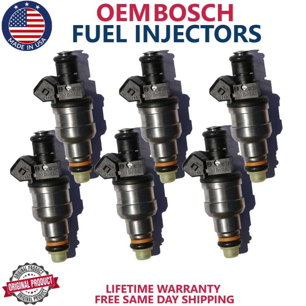 OEM 6x Bosch Fuel Injectors 1995-1998 Audi A6 Quattro Cabriolet 2.8L 0280150552