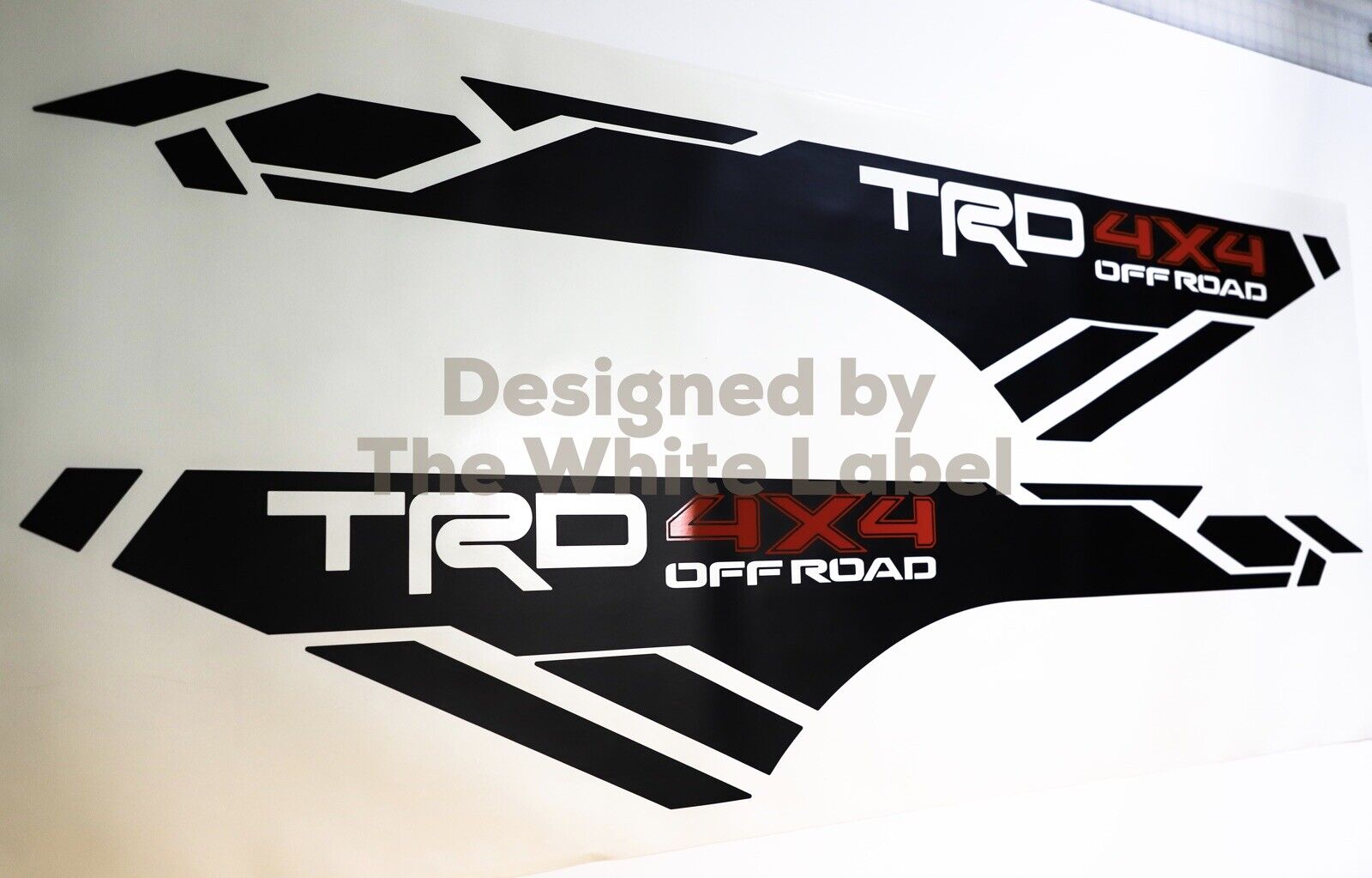 X2 TRD 4x4 off-road vinyl decals 2016-2021 Toyota Tacoma bed side Matte Black