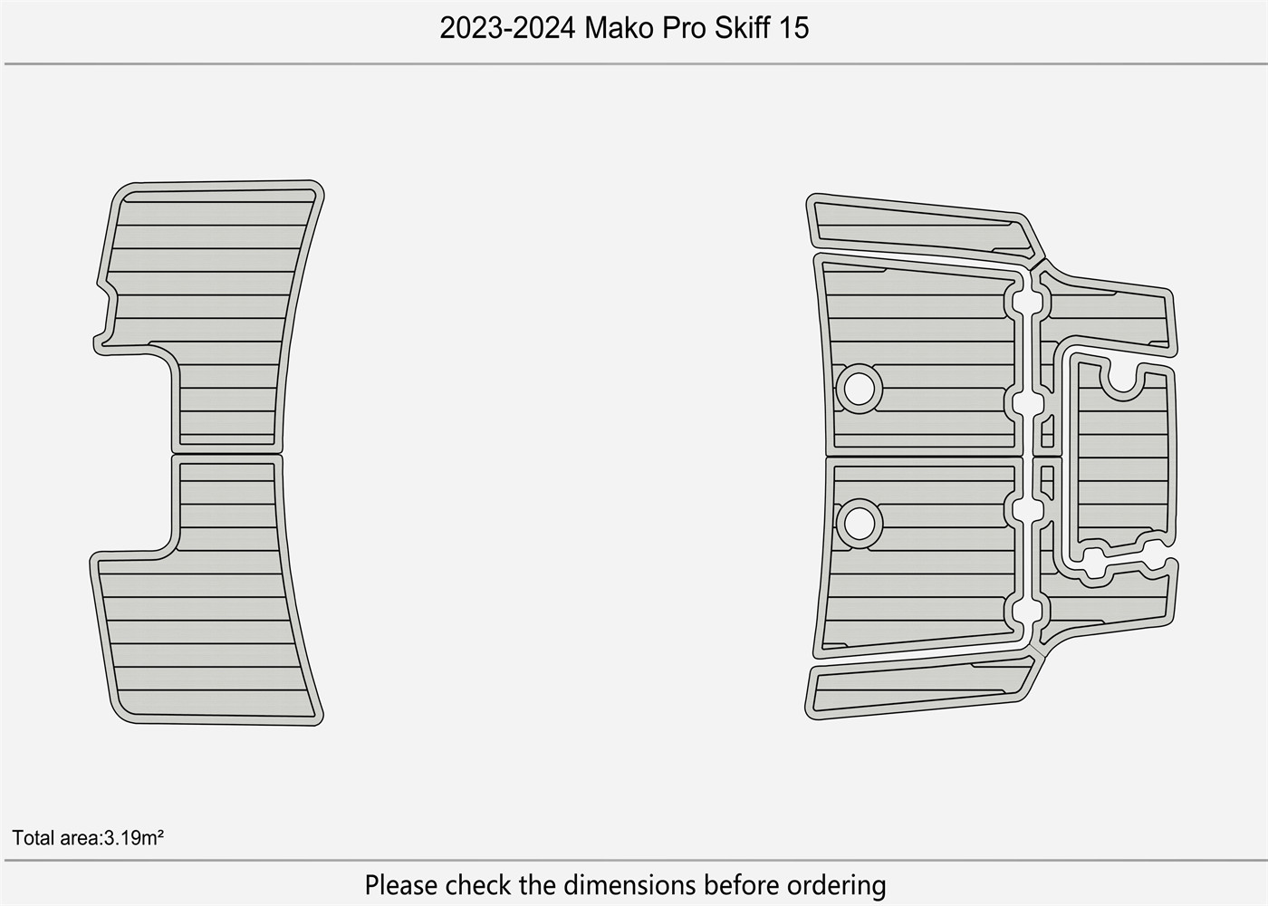 2023 Mako Pro Skiff 15 DuraEVA Seadek EVA Foam Boat flooring