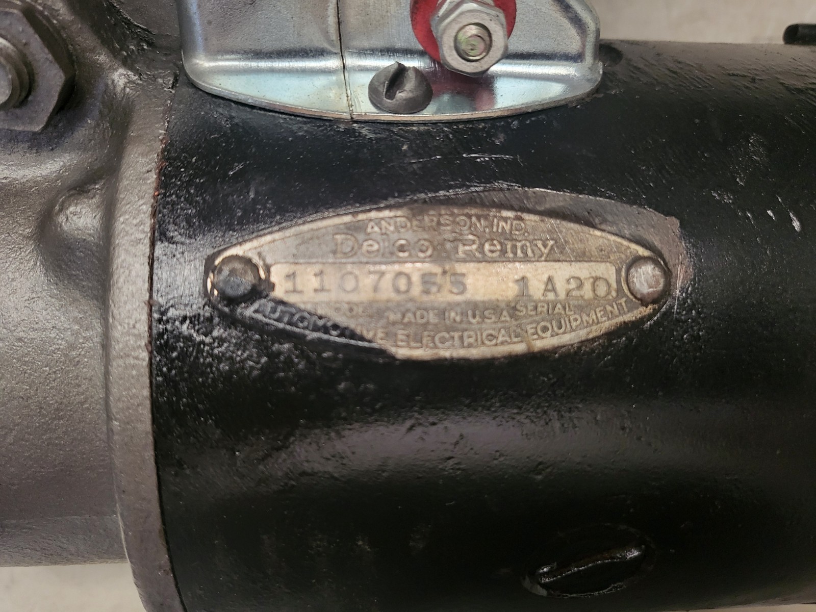 Delco 6V Starter oem tAGE # 1107055 1A20 Date Coded