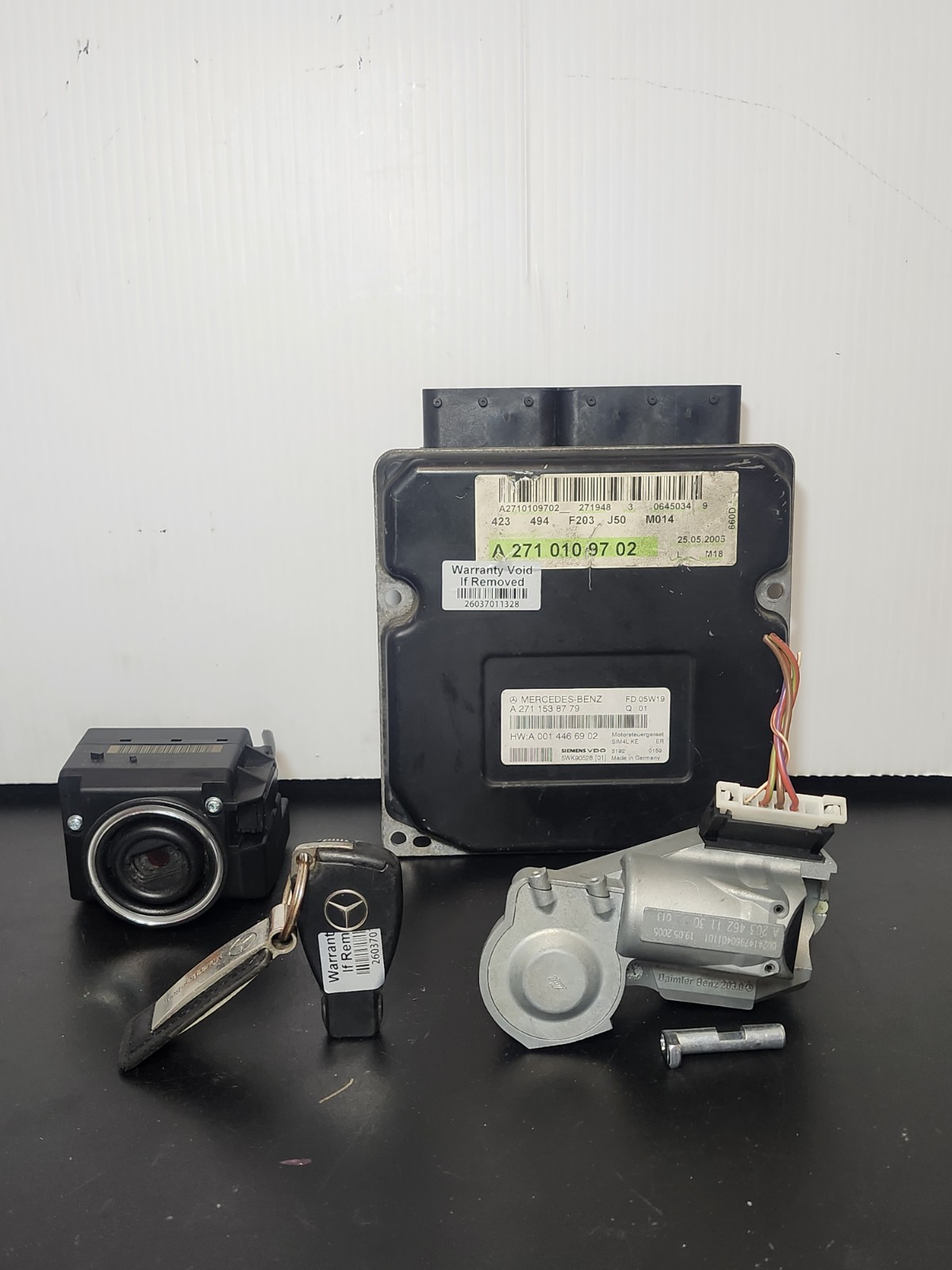 Tested 02-05 Mercedes Benz C230 C240 Computer ECU Ignition Switch EIS ESL 1 KEY