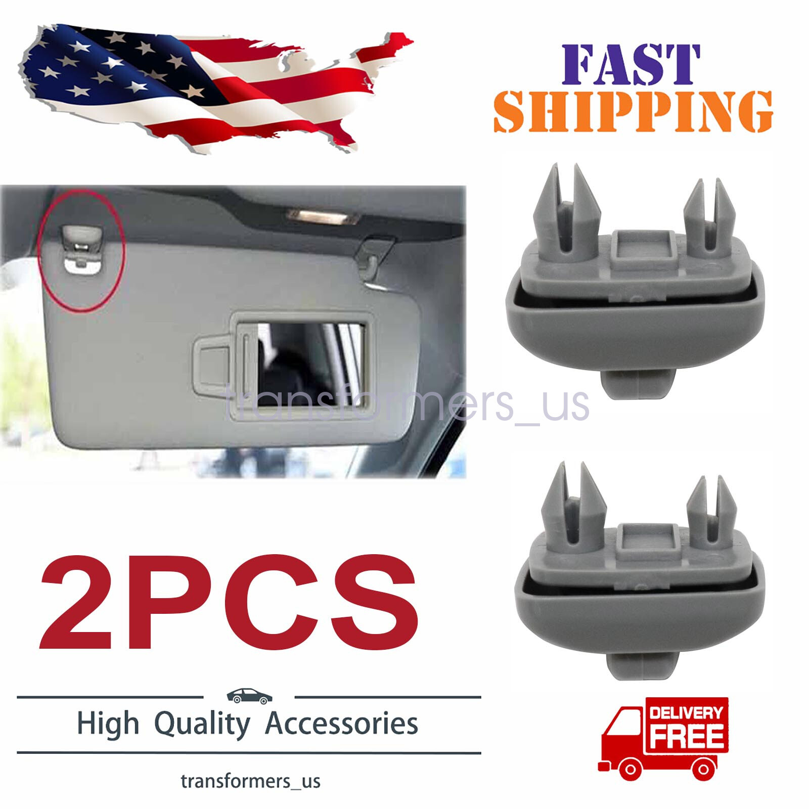 2Pcs LEFT RIGHT Sun Visor Clip for Audi A3 A4 A5 S4 S5 Q3 Q5 US NEW 8U0857562A