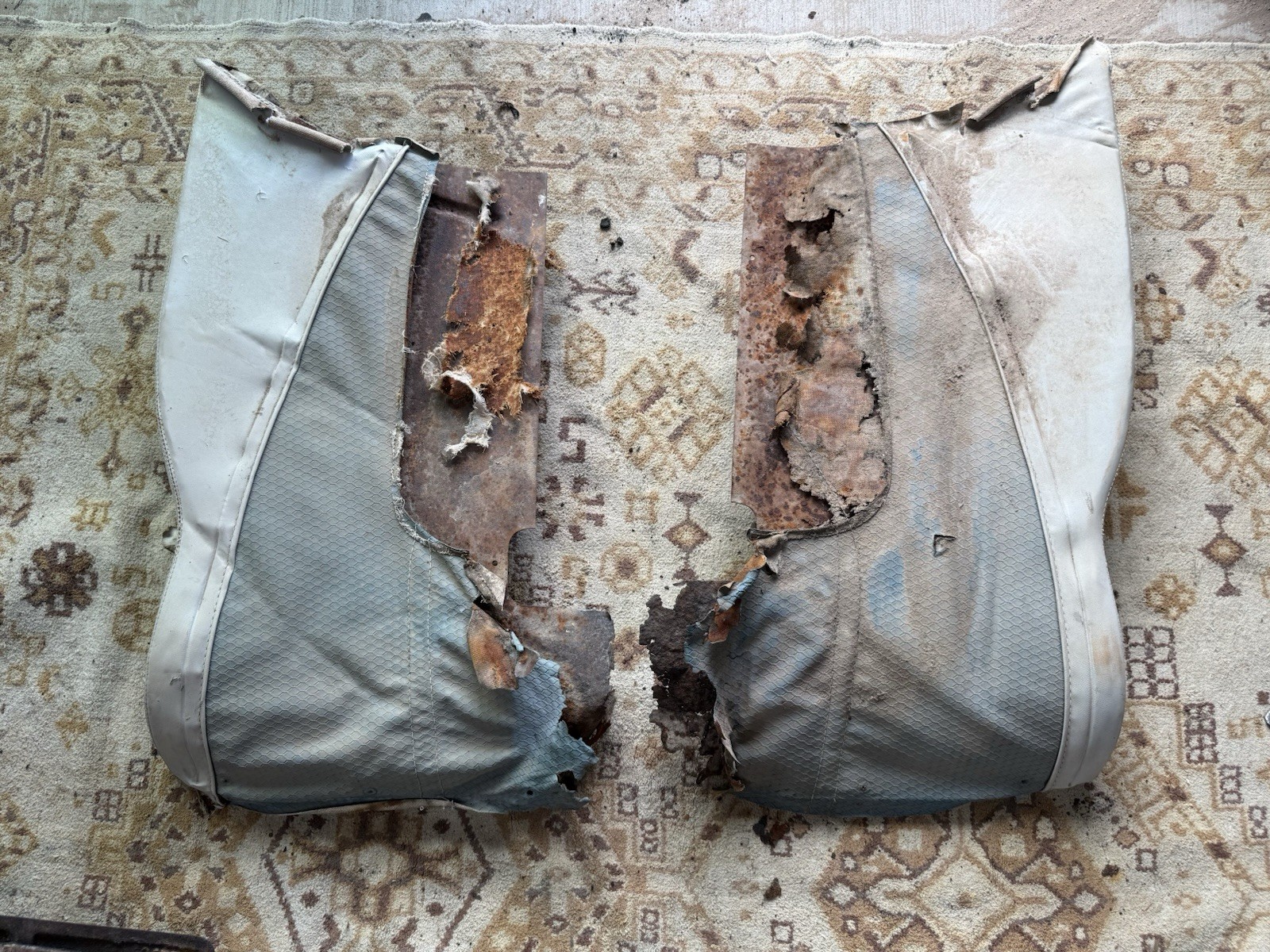 1957 Cadillac Coupe DeVille Series 62 Rear Interior Armrest Panel Metal Cores 1957 Cadillac Coupe DeVille Series 62 Rear Interior Armrest Panel Metal Cores