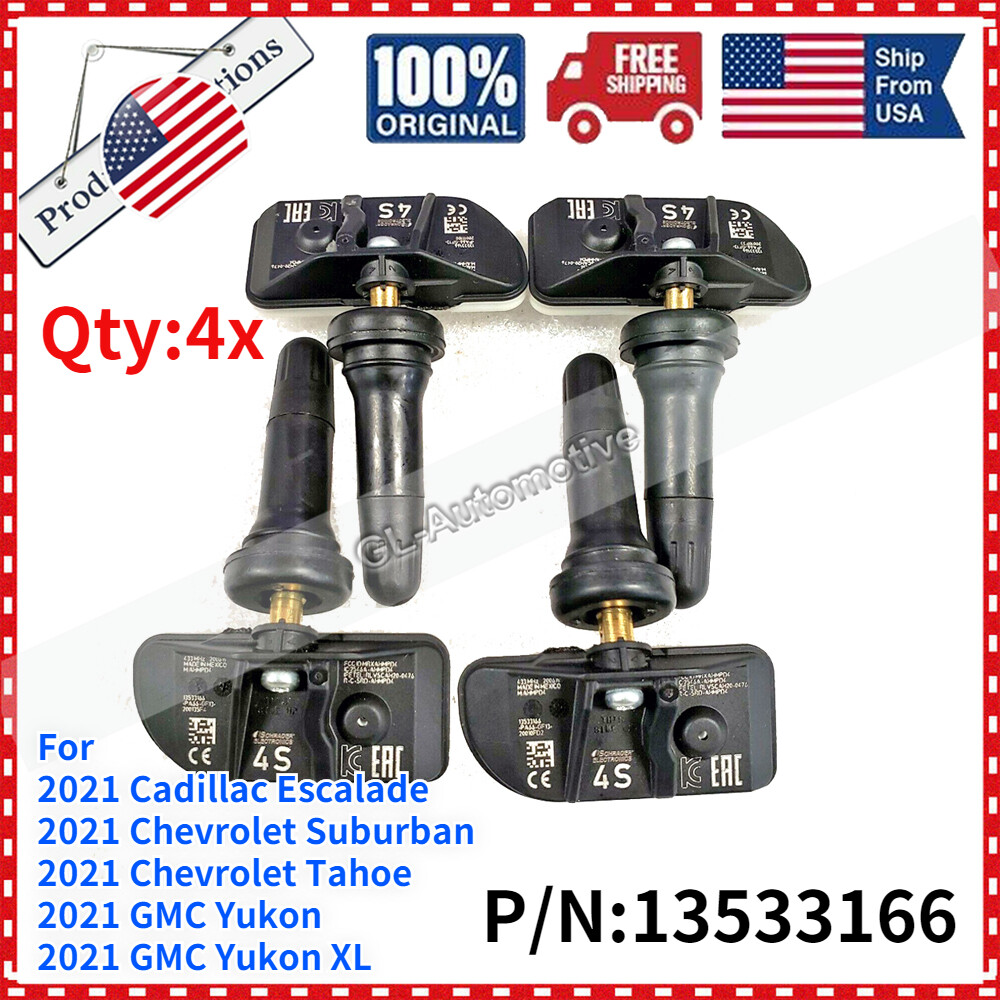 4x Tire Pressure Sensor TPMS 13533166 For 2021+ Cadillac Escalade Chevy Suburban