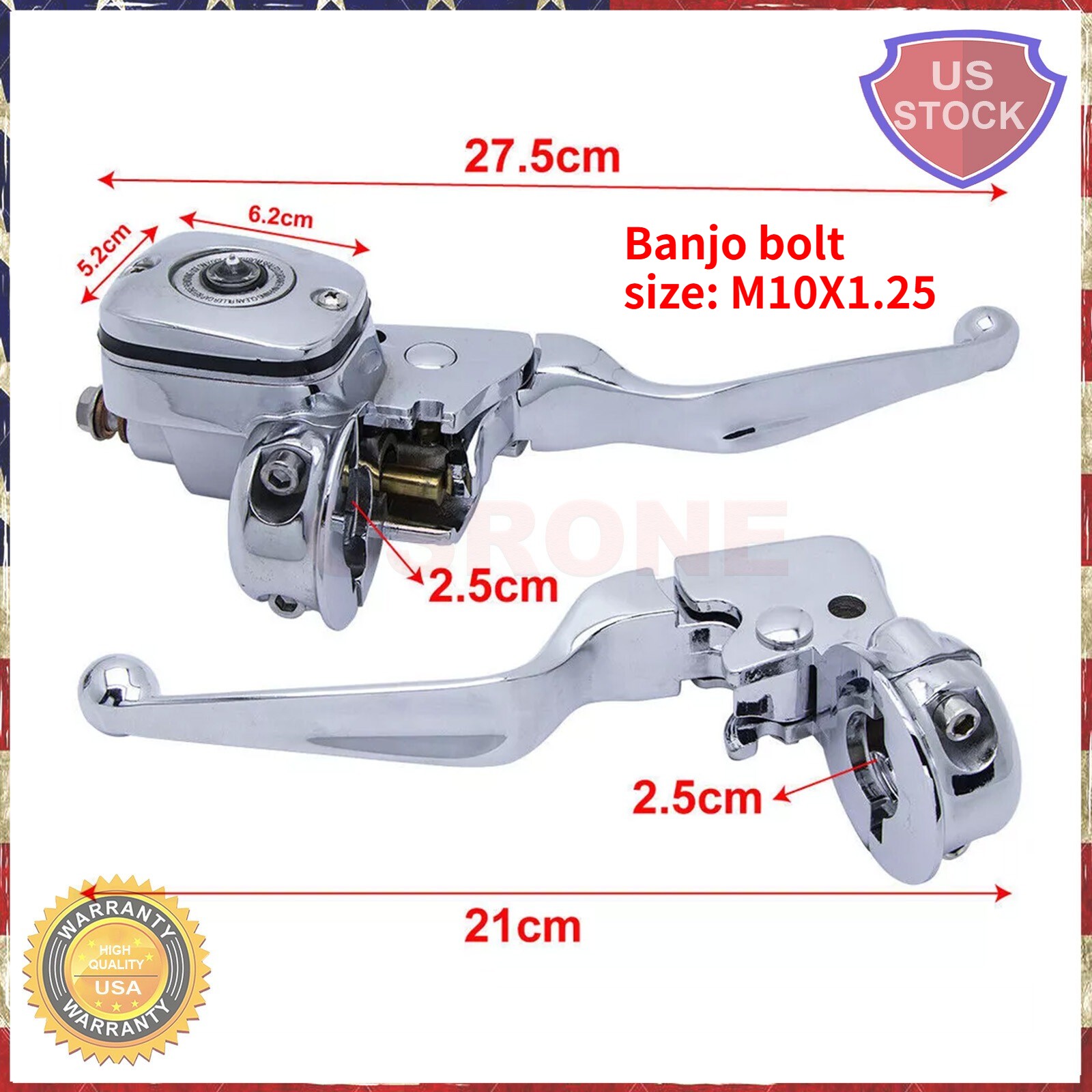 Fit Harley Softail Deluxe Fat Boy Chrome Brake Clutch Lever Pump Master Cylinder
