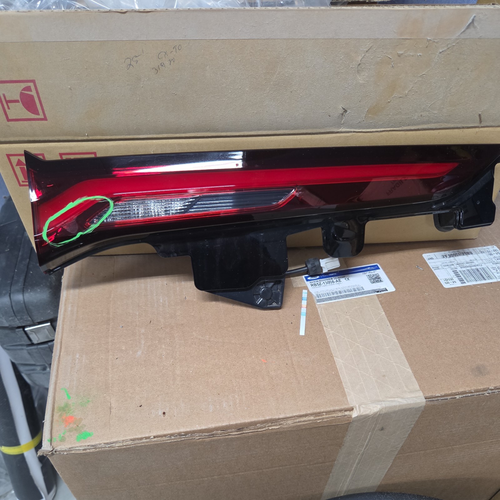 USED MAZDA CX-90 LIFTGATE LEFT INNER TAILLIGHT LED LAMP W/O SIGNATURE OEM