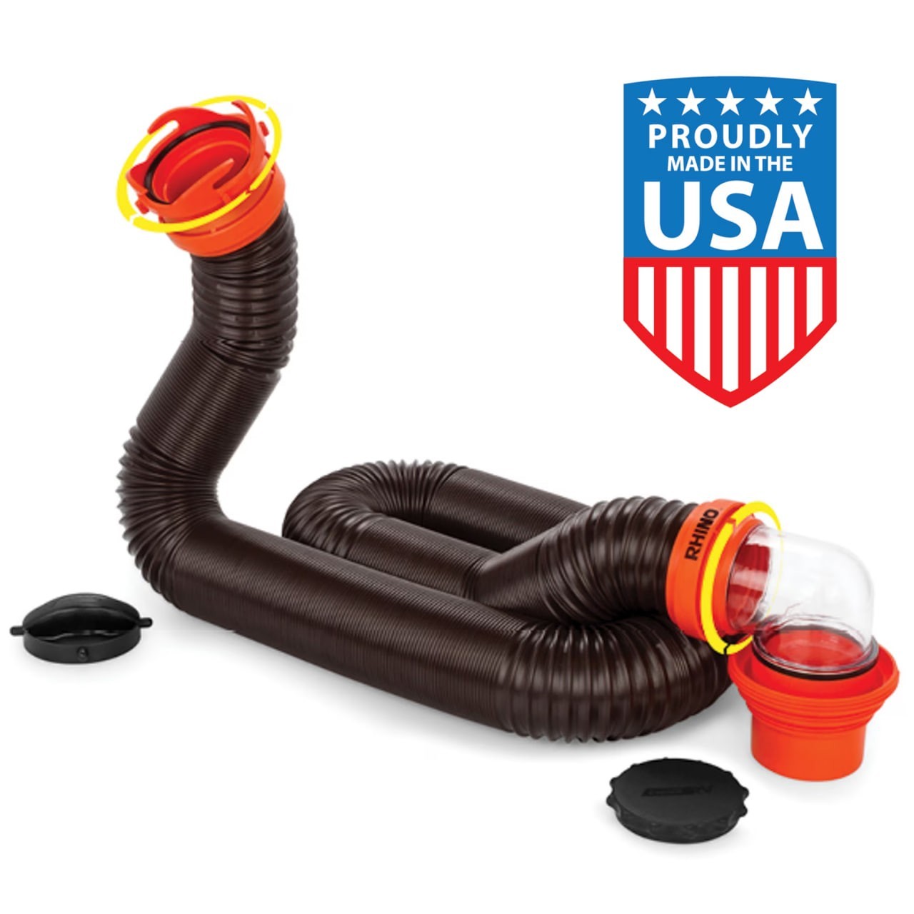 Camco RhinoFLEX 15-Ft RV Sewer Hose Kit 23 Mil Polyolefin 39762 Multicolor Camco RhinoFLEX 15-Ft RV Sewer Hose Kit 23 Mil Polyolefin 39762 Multicolor