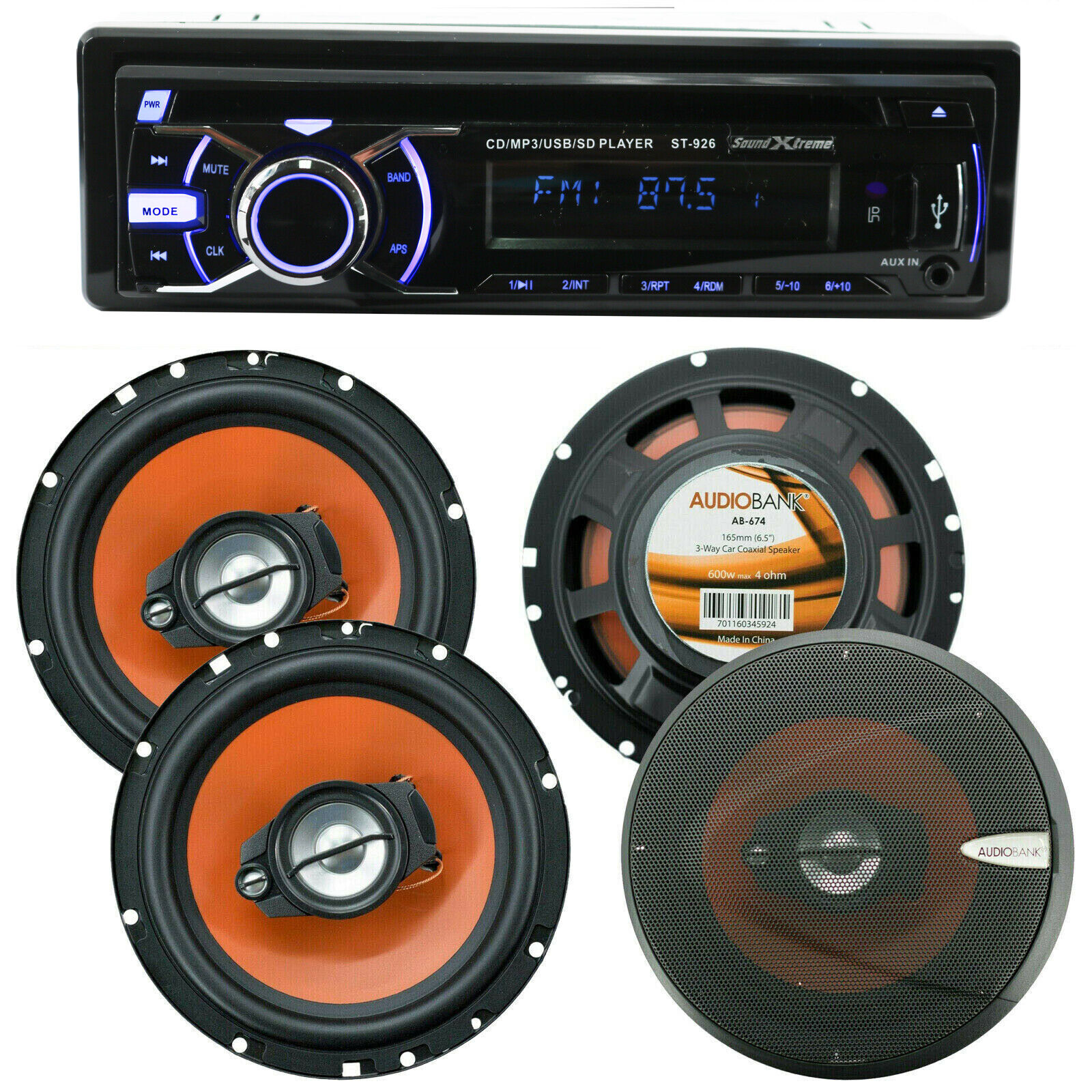 NEW SoundXtreme ST-926 Digital Receiver +4x  Audiobank AB-674 6.5\