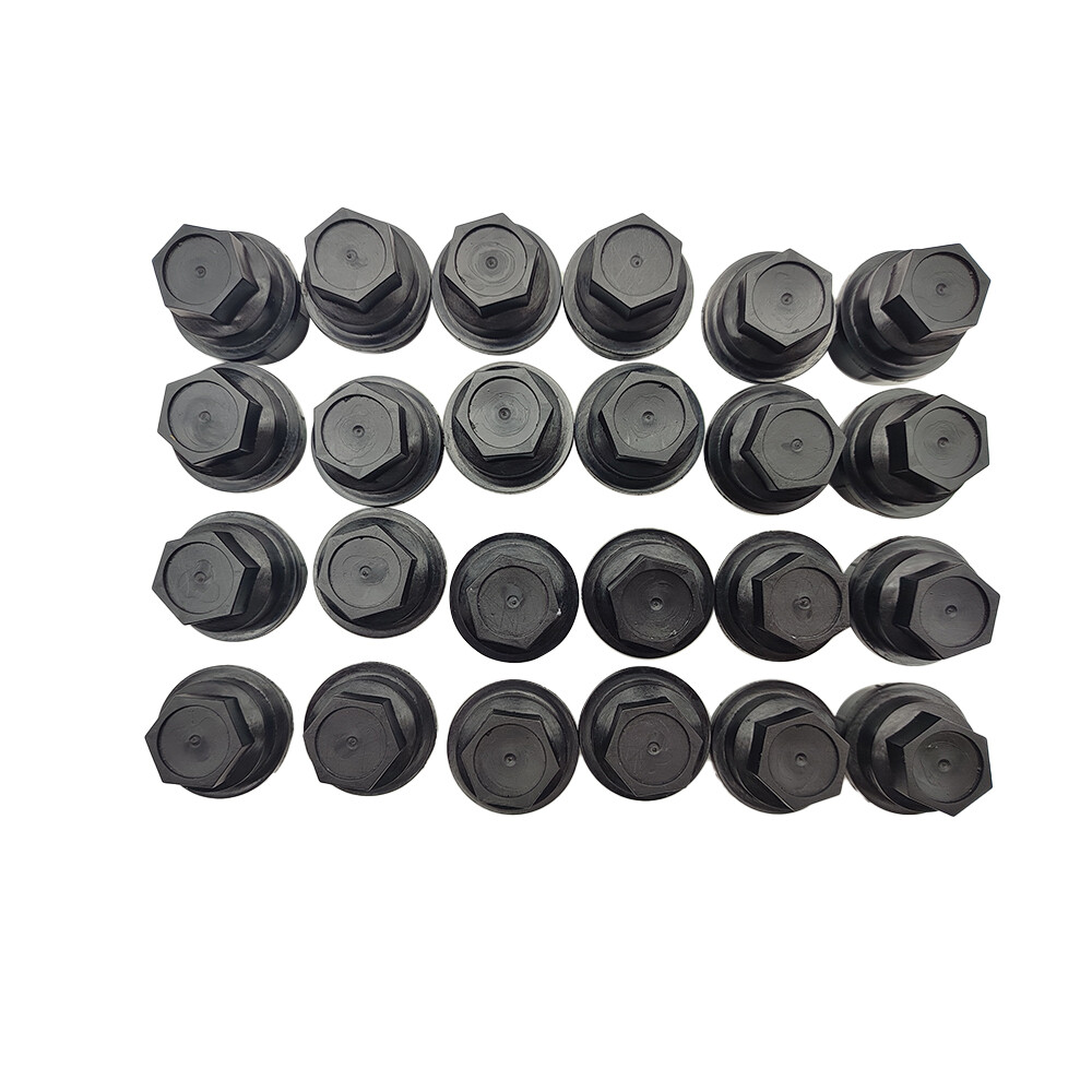 24X Black Lug Nut Covers Caps For Chevy Gmc Silverado 1500 2500 Full Size Truck