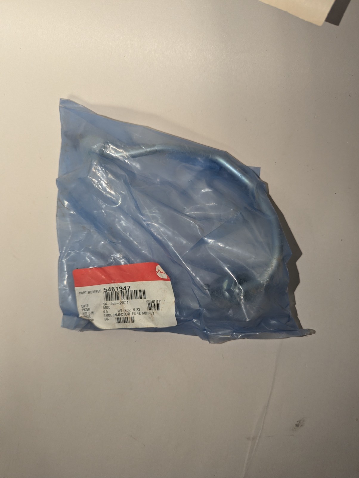 Cummins OEM Injector Fuel Supply Tube 5481947 NOS SEALED Cummins OEM Injector Fuel Supply Tube 5481947 NOS SEALED