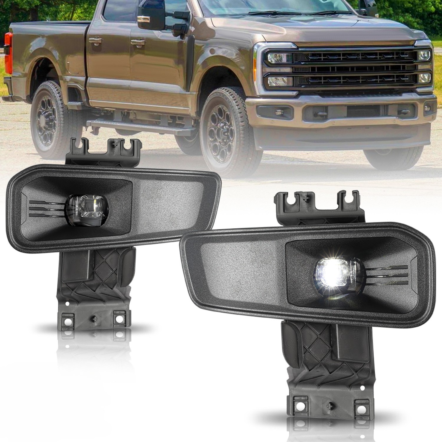Halogen Bumper For 2023-2024 Ford F250 F350 SuperDuty Fog Lights Lamps w/ Switch