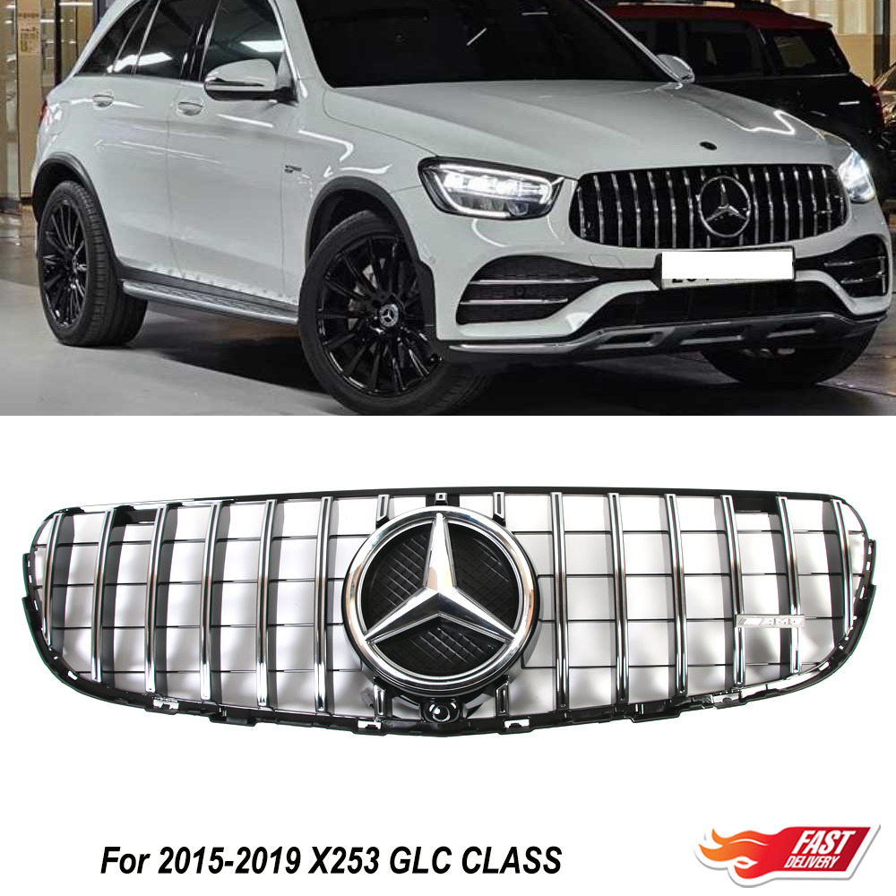 Silver GTR Grille Grill Star For Mercedes X253 GLC250 GLC300 GLC350 2015-2019