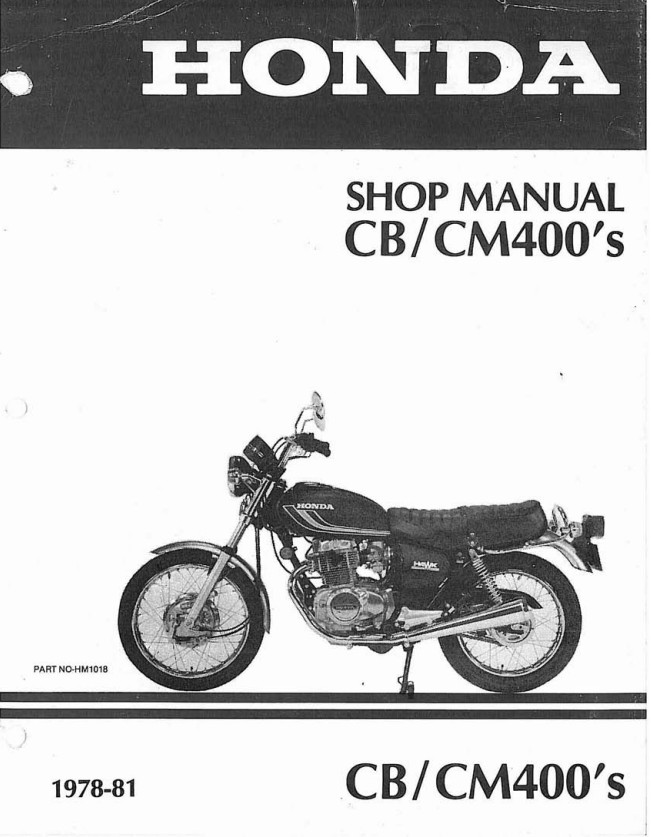 1978-1981 Honda CB400 CM400 Motorcycle Service Repair Manual