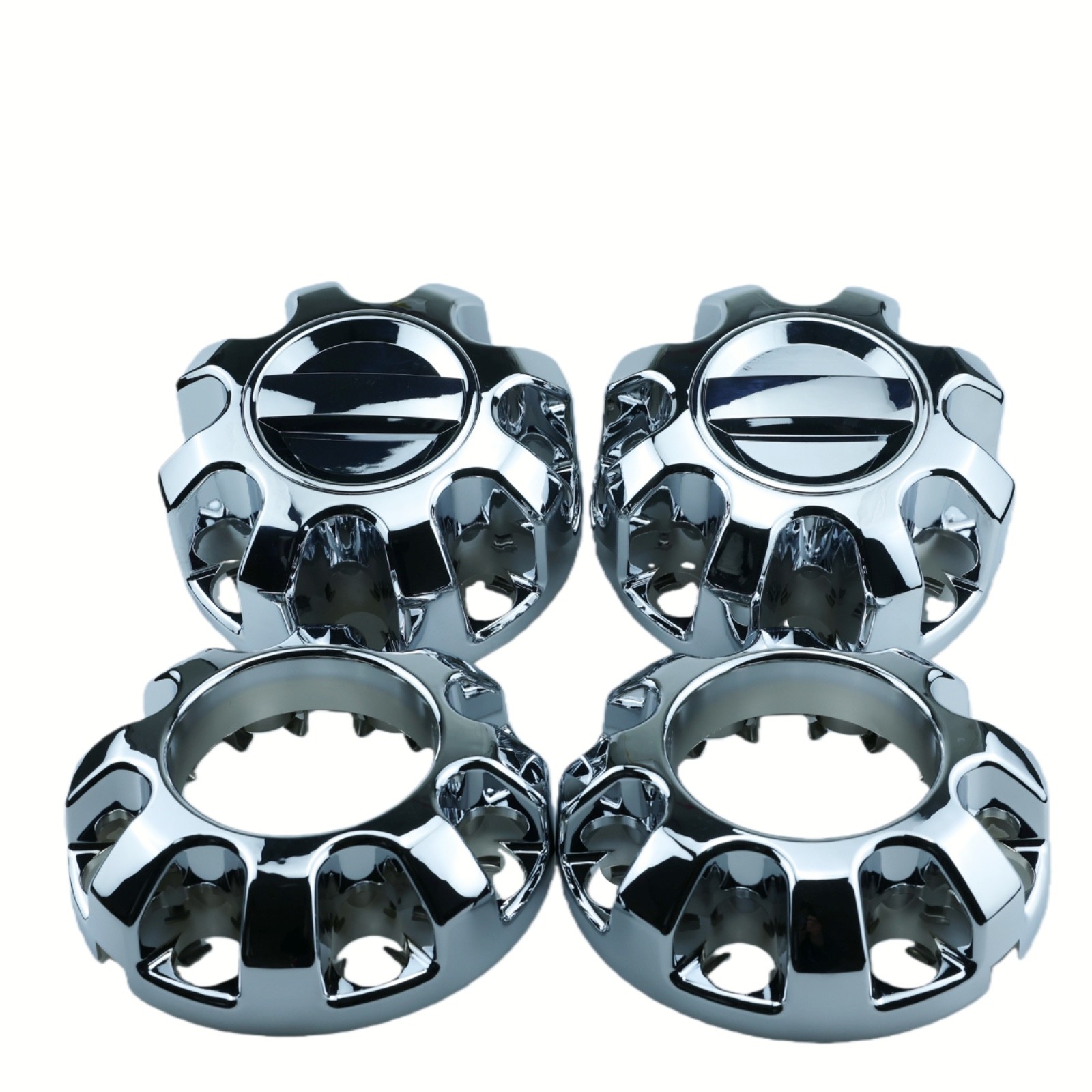 FIT F250 F350 SD CHROME 8 Lug Center Cap Set 4 8 3/8 Diameter