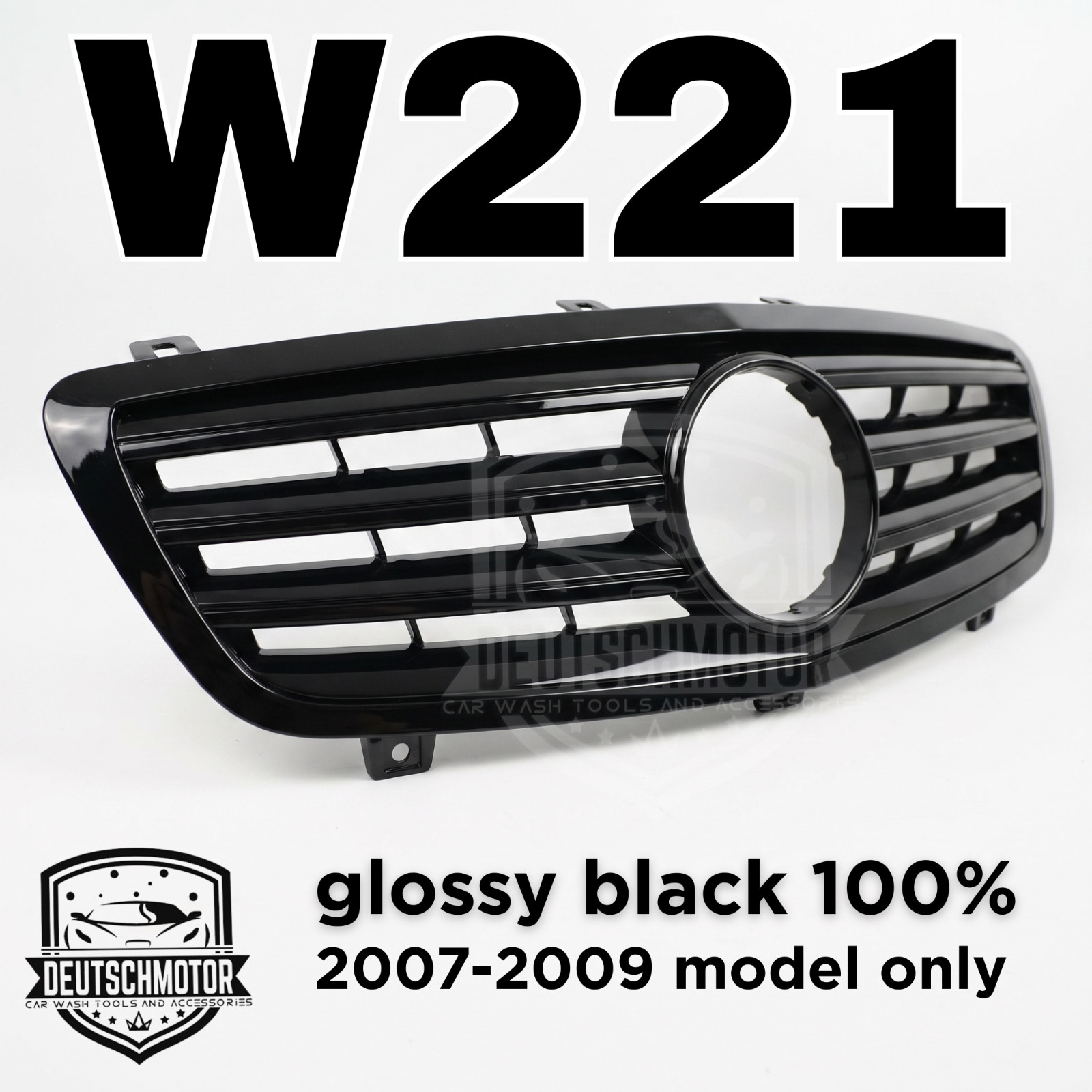 for Mercedes w221 S550 S63 S65 S600 front grille black 3 Fins S-class 2006-2009