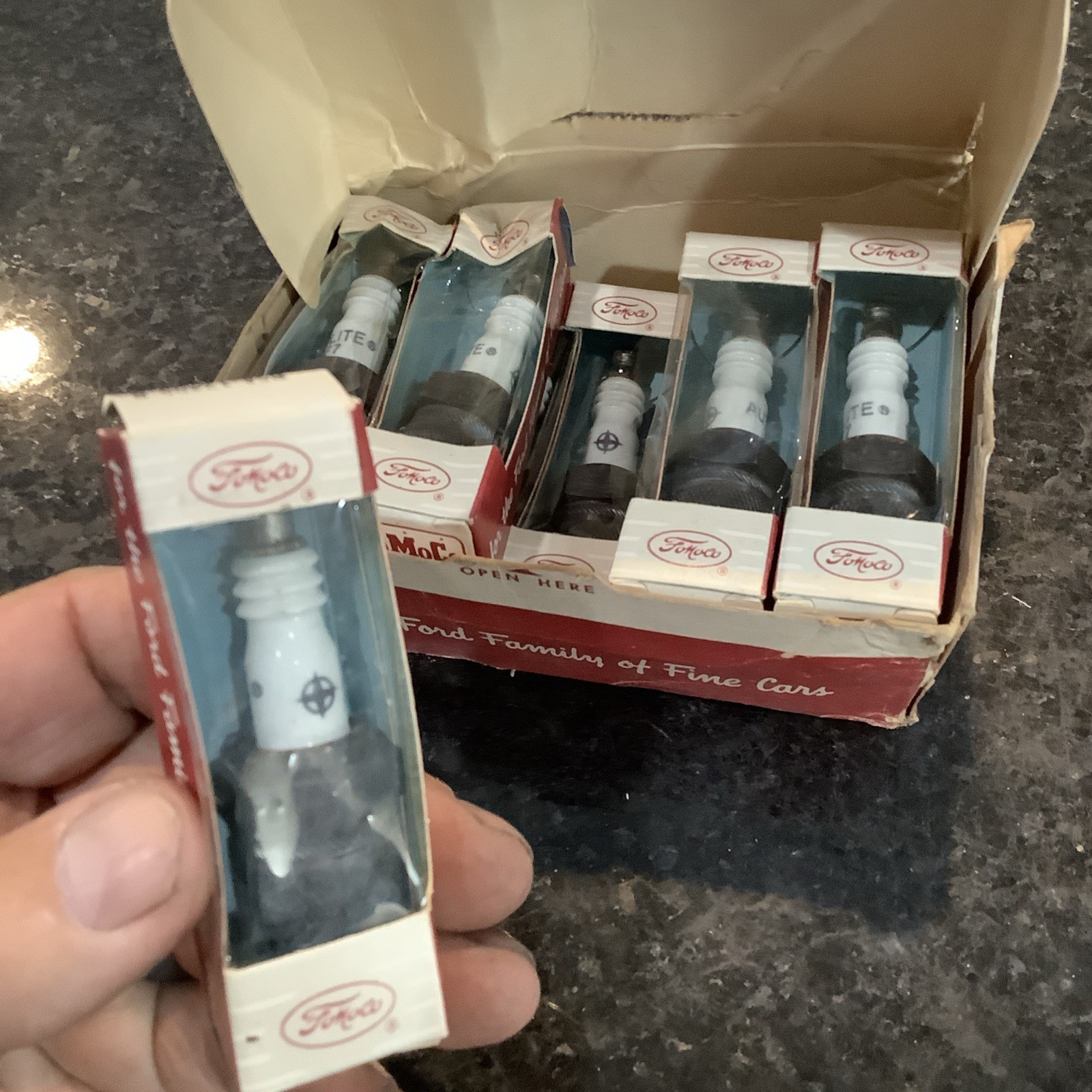 Nos 1955 Ford Bf 7 Spark Plugs Fomoco Stars Box Of Ten 