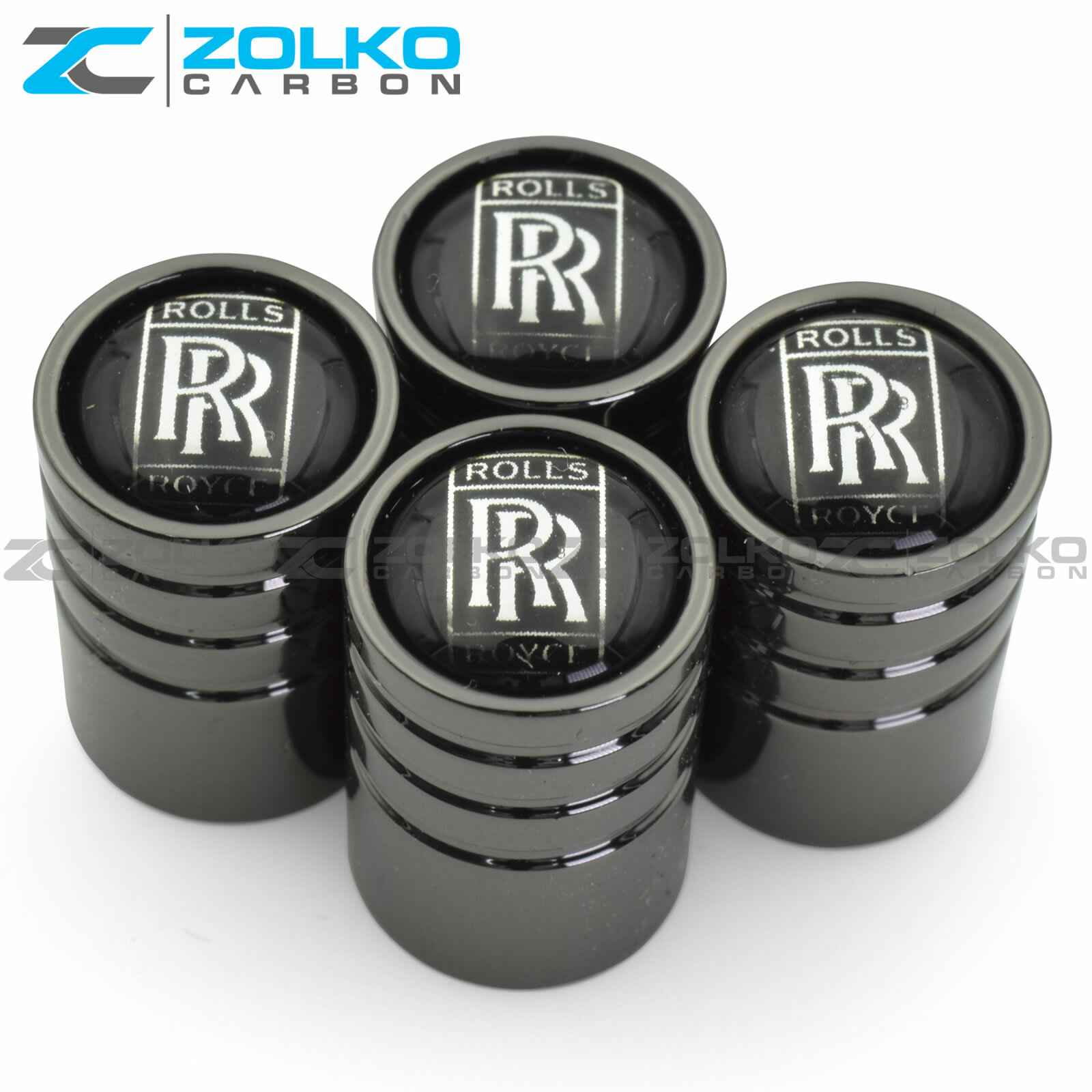 VALVE STEM CAPS WHEEL TIRE 4PC 2 COLOR OPTION FOR ROLLS ROYCE - US SELLER