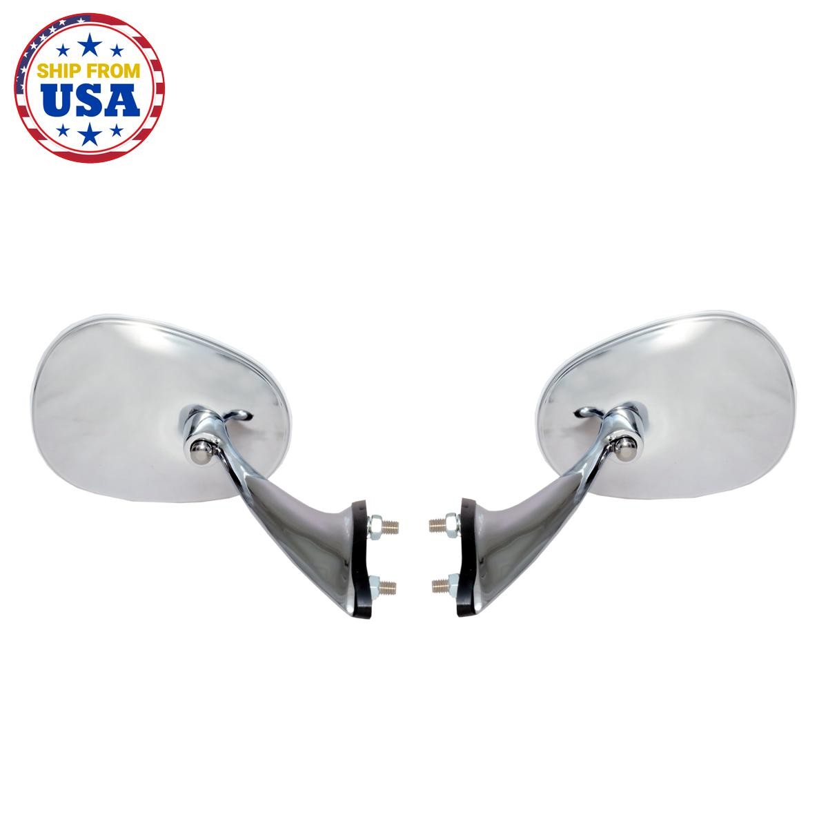 NSU Prinz 30 Sport P1000 TT TTS 58-69 Chrome Ellipse Oval Shape Door Mirror Pair