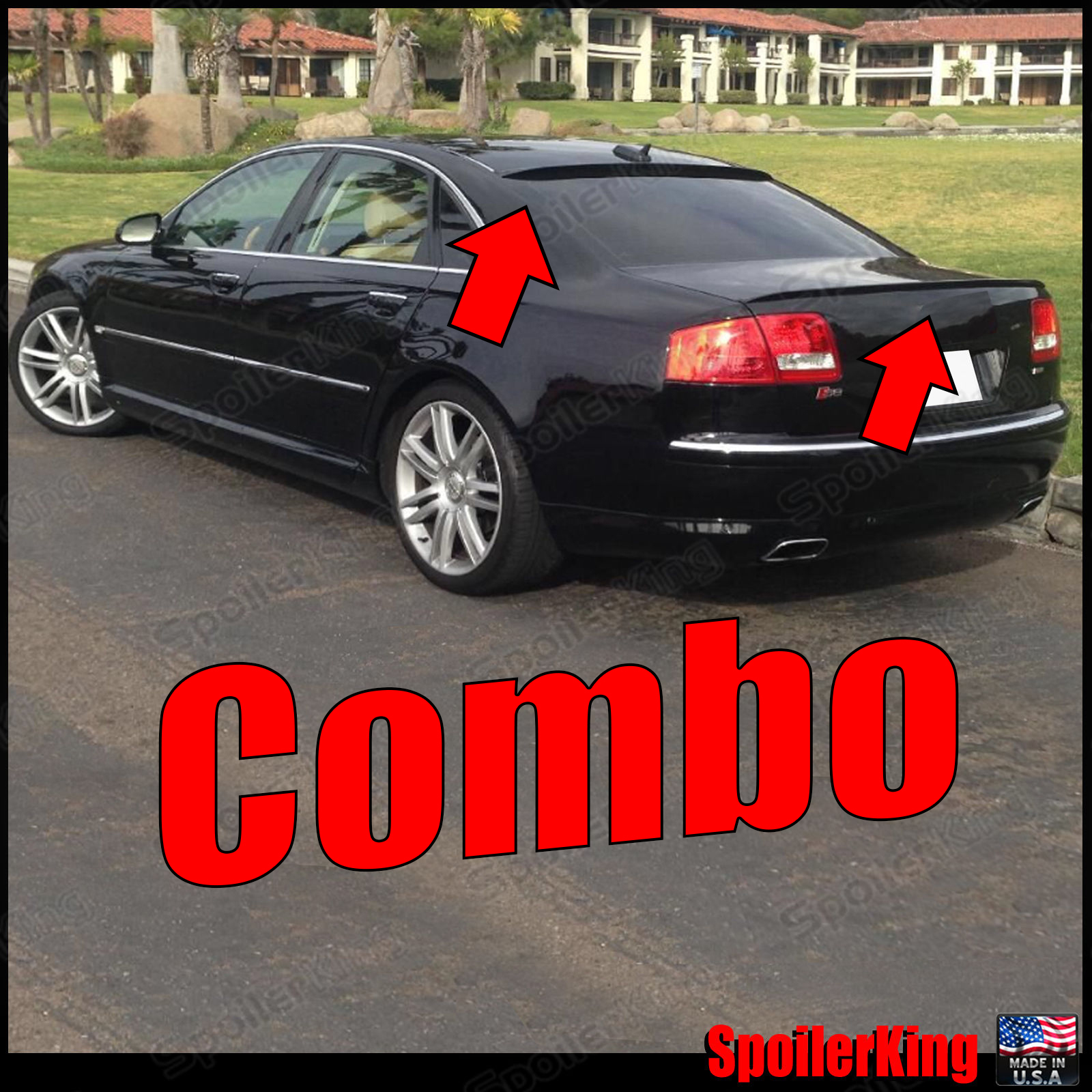 Fits: Audi A8 A8L D3 2002-2009 Roof Wing & Trunk Lip Spoiler COMBO 284R/244L