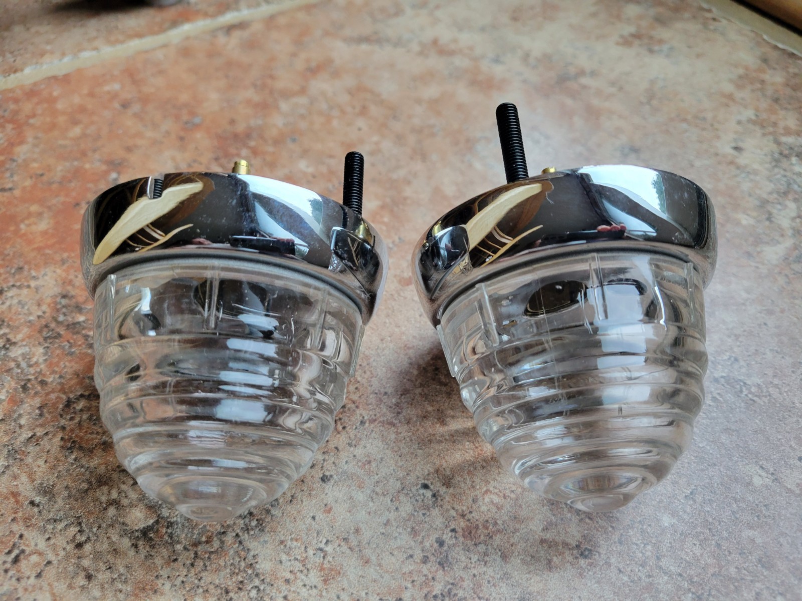 NOS Mercedes 190SL Ponton Front Turn Signal Light PAIR Porsche 356 CLEAR NOS Mercedes 190SL Ponton Front Turn Signal Light PAIR Porsche 356 CLEAR