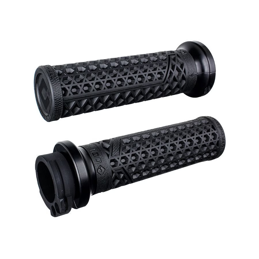 ODI Vans V-Twin Lock-On Grips - Black/Matte Black, 1984+ Harley Cable Throttle