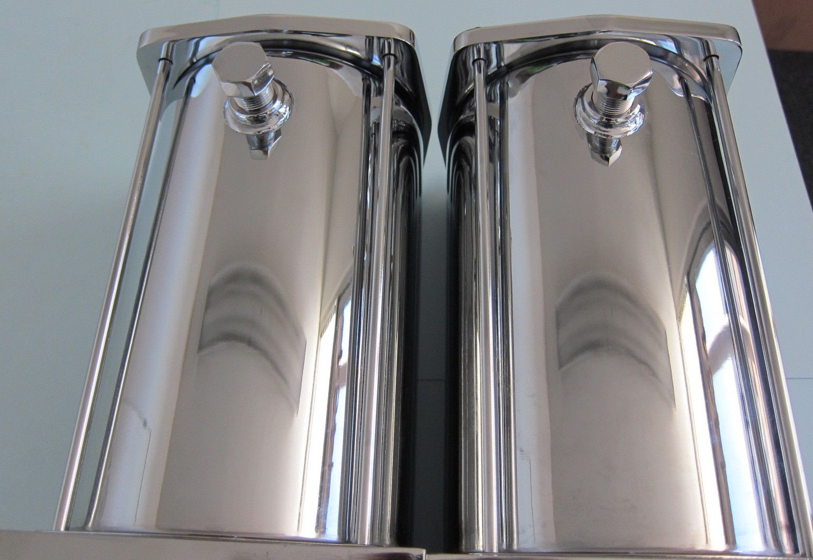 Lowrider Hydraulics 2 tanks & 2 plates & rods & plugs kit, all chrome