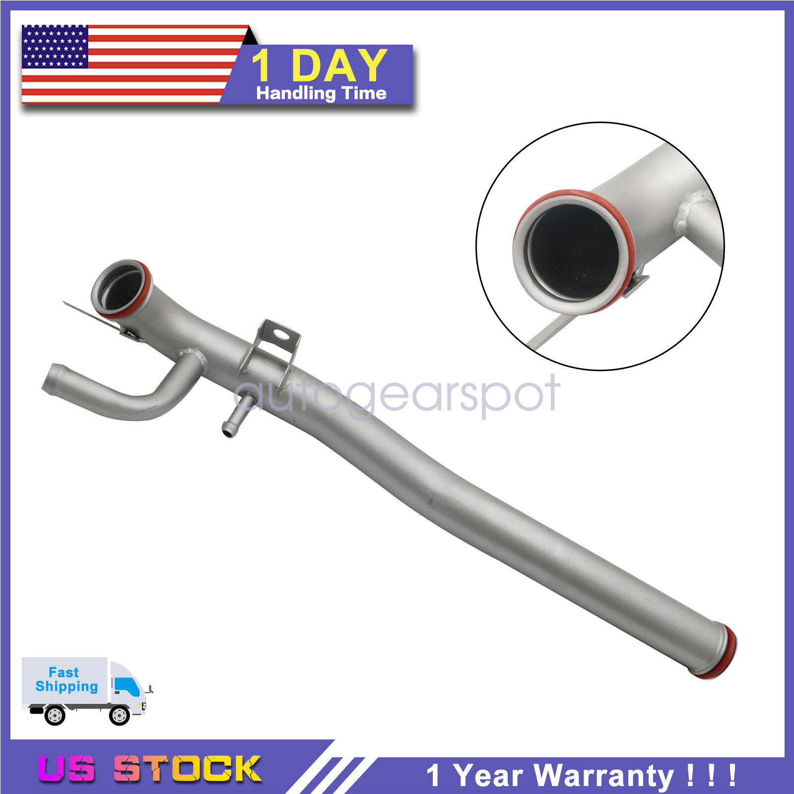 Water Coolant Pipe W / O-Rings Fits 1999-2003 Mitsubishi Galant 2.4L MD323234