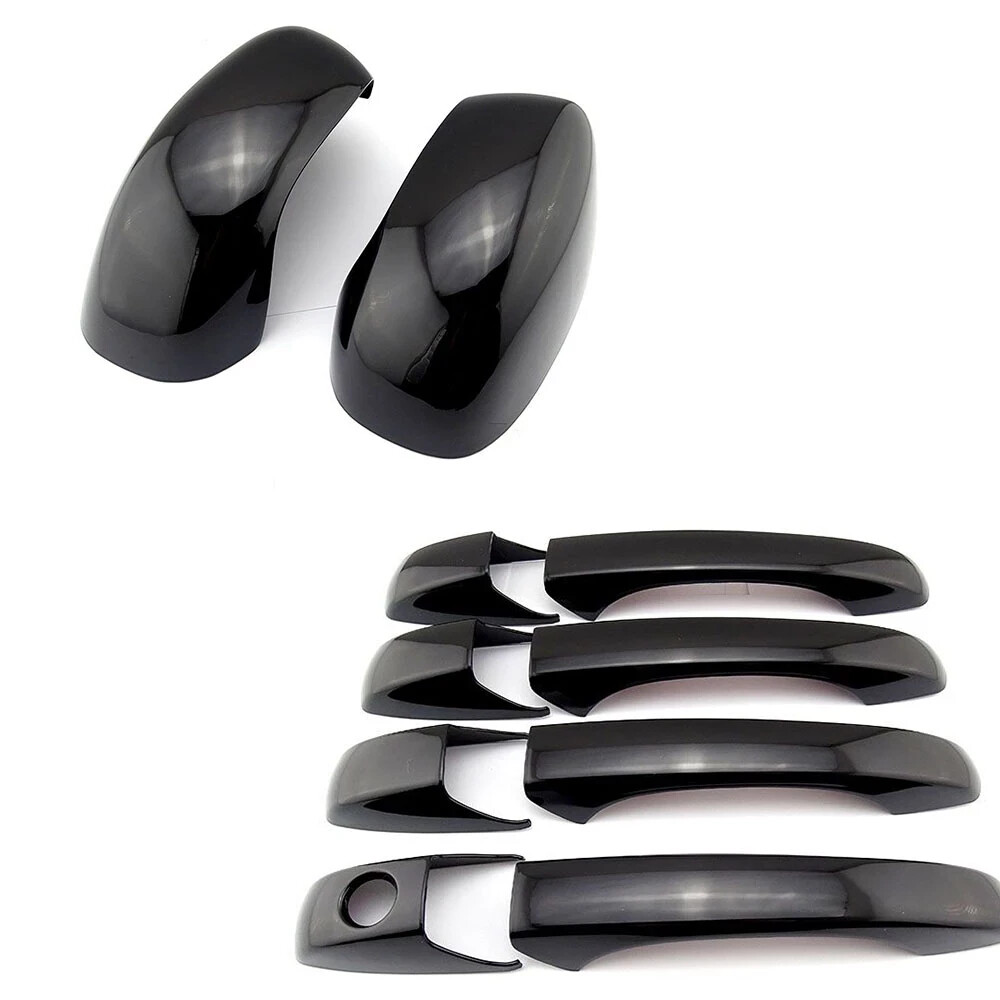 Fit 2005-2010 Chrysler 300C 06-10 Charger GLOSS BLACK 4Dr Handle + Mirror Covers
