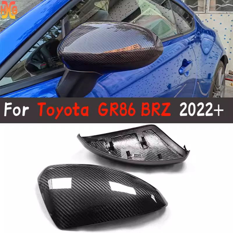 2PC Dry Carbon Side Mirror Cover Caps For SUBARU BRZ/GR86 22-26 Replace 2PC Dry Carbon Side Mirror Cover Caps For SUBARU BRZ/GR86 22-26 Replace