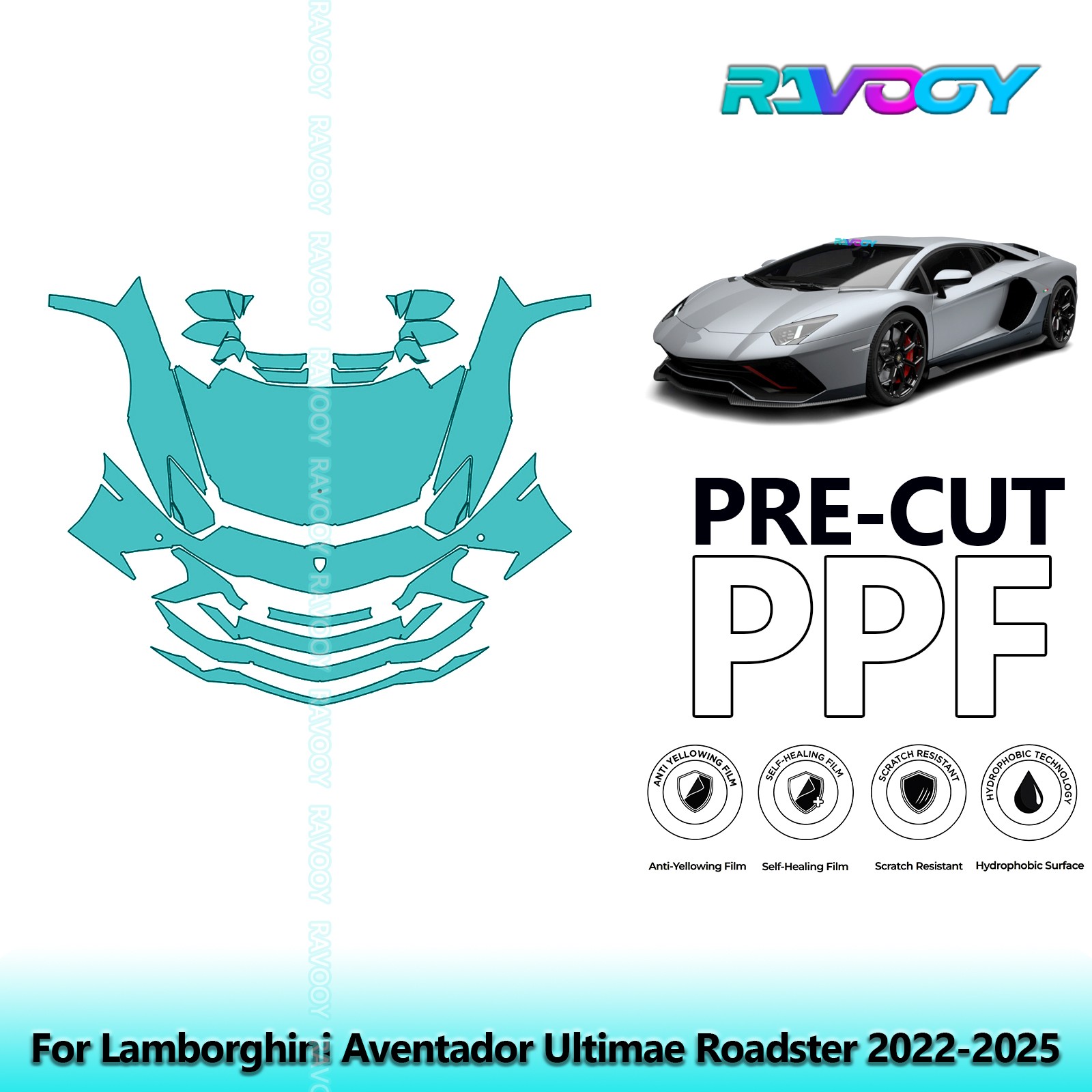  Paint Protection PPF Kit For Lamborghini Aventador Ultimae Roadster 2022-2026