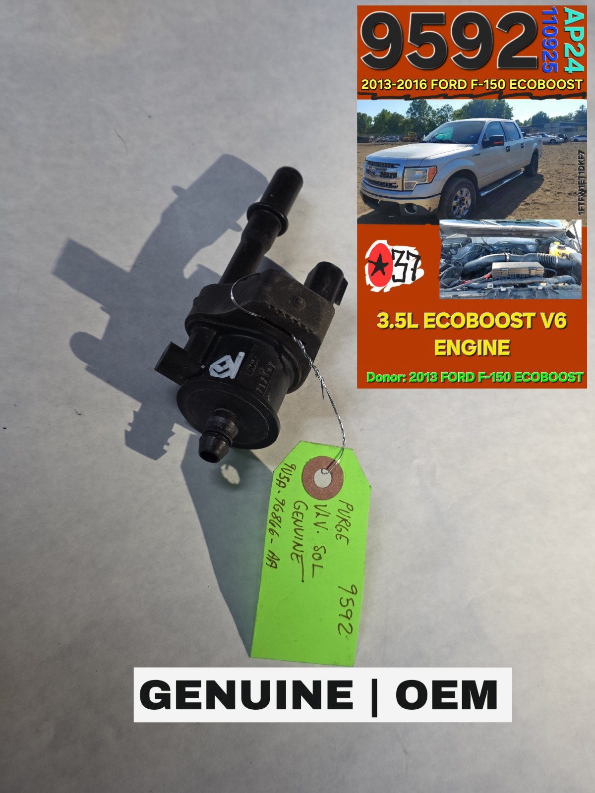 ♦️♦️2013-2016 FORD F-150 V6 EcoBoost PURGE VALVE GENUINE FOMOCO♦️♦️ ♦️♦️2013-2016 FORD F-150 V6 EcoBoost PURGE VALVE GENUINE FOMOCO♦️♦️